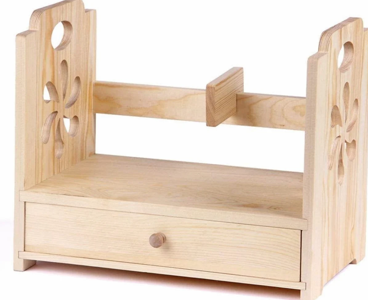 Organizer creativo da scrivania in legno, elegante e multifunzionale, per libri corti, forniture per ufficio e articoli vari, mensola da scrivania e organizer per cassetti per casa e ufficio