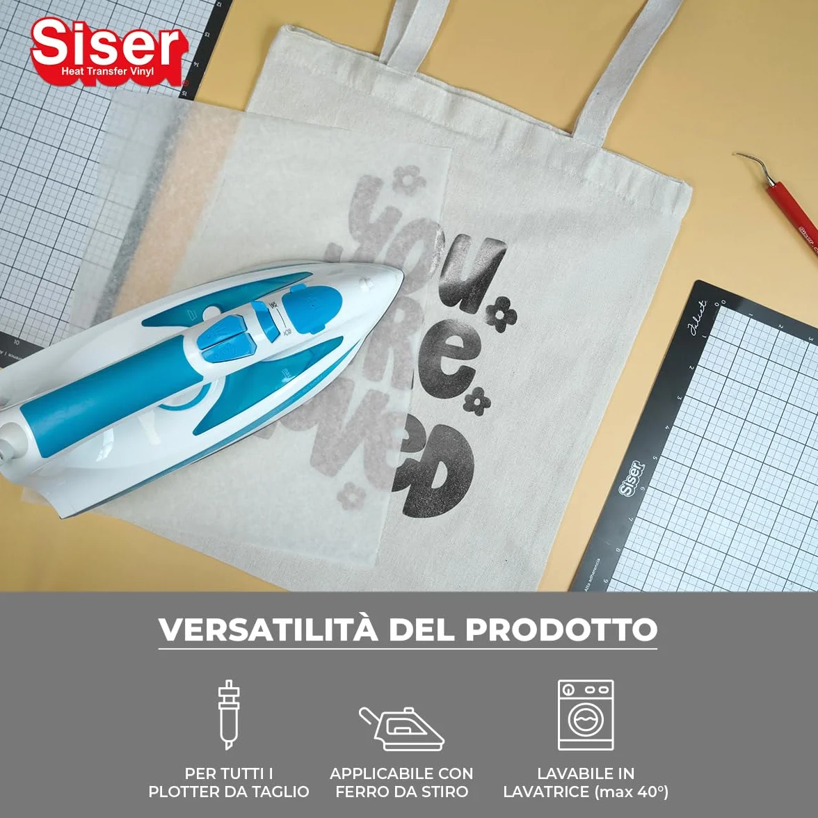 Siser Metal Silver Argento Vinile Termotrasferibile Metallizzato 30cm x 0,5mt