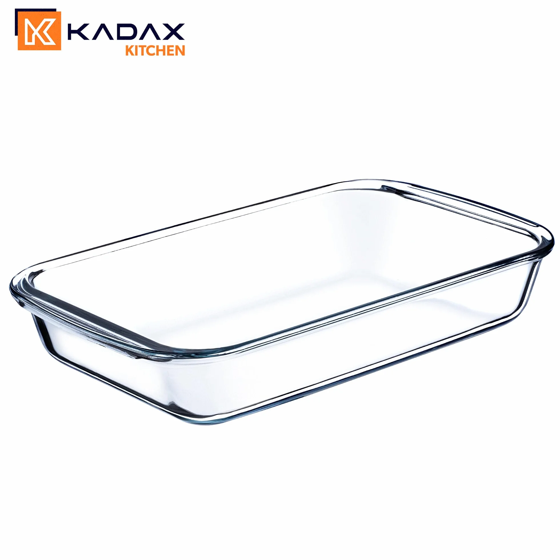 KADAX Pirofila rettangolare, da 2,2 L, in vetro resistente al calore, stampi per forno a gas lavabili in lavastoviglie, stoviglie per friggere, pirofila in vetro per lasagne, torte