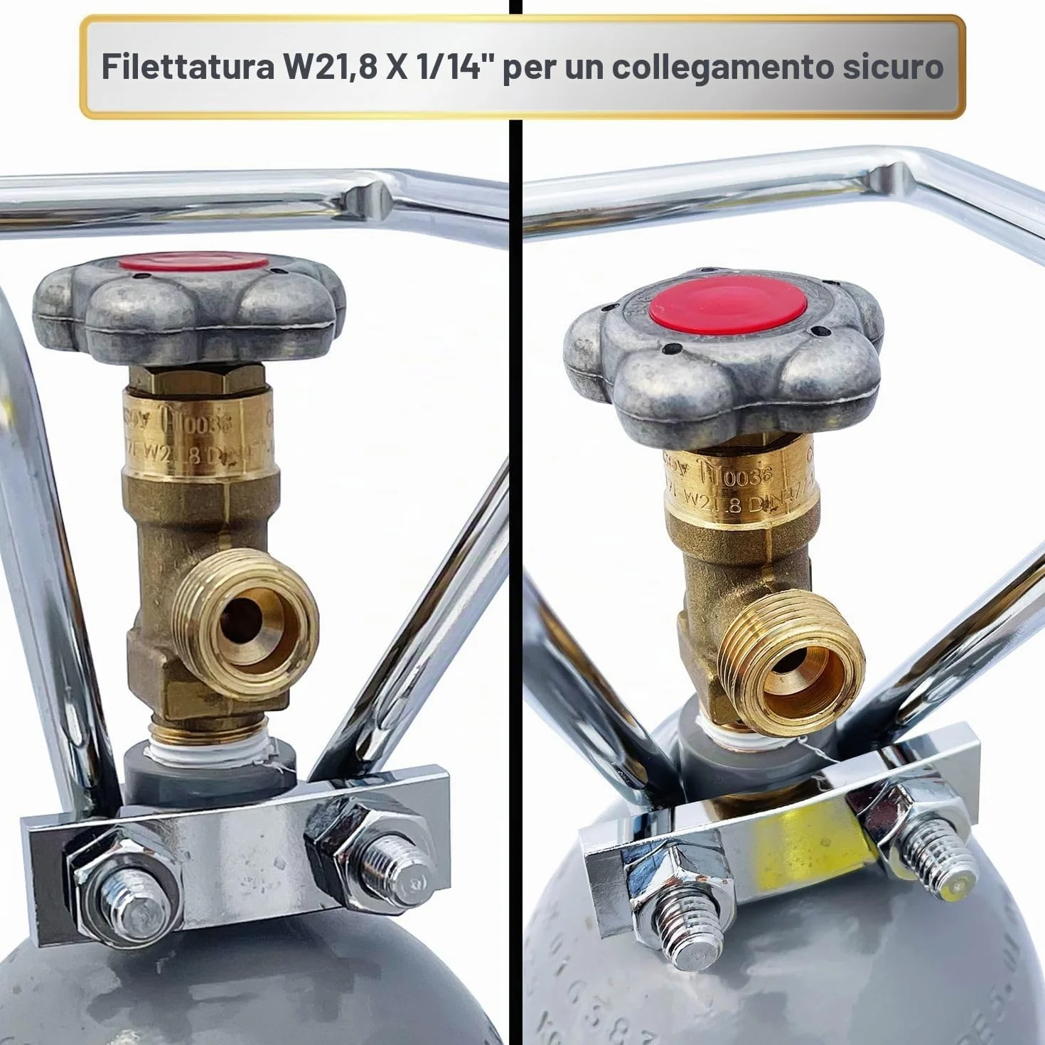Bombola di CO2 - Bombola di stoccaggio riutilizzabile con anidride carbonica E290 - Bombola di anidride carbonica per sistema di erogazione (2 kg)