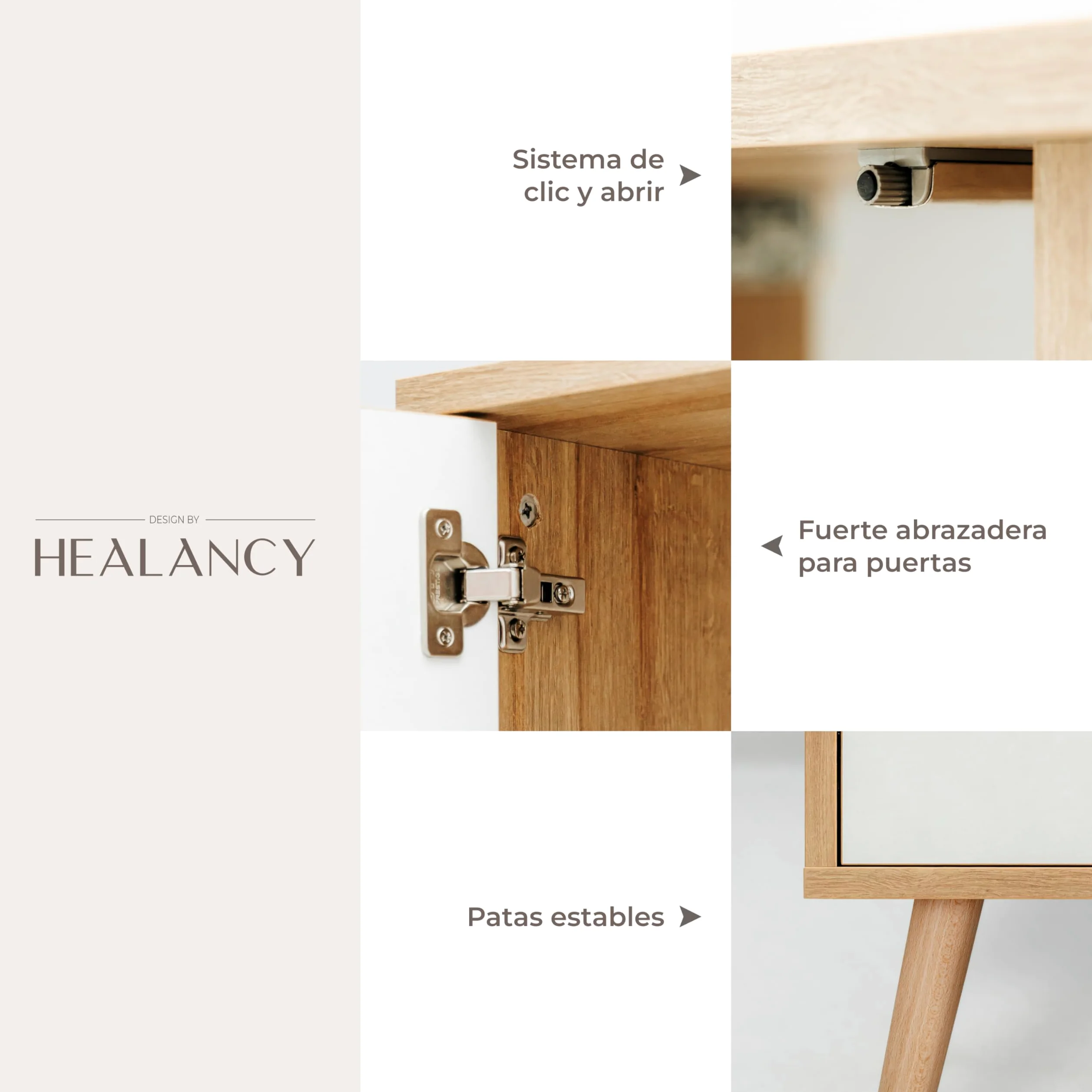 HEALANCY Cassettiera a 2 ante, Cassettiera per la Camera da letto Cassettiera Bassa per il Soggiorno, il Corridoio, la Camera da Letto Cassettiera Moderna di Design alla Moda