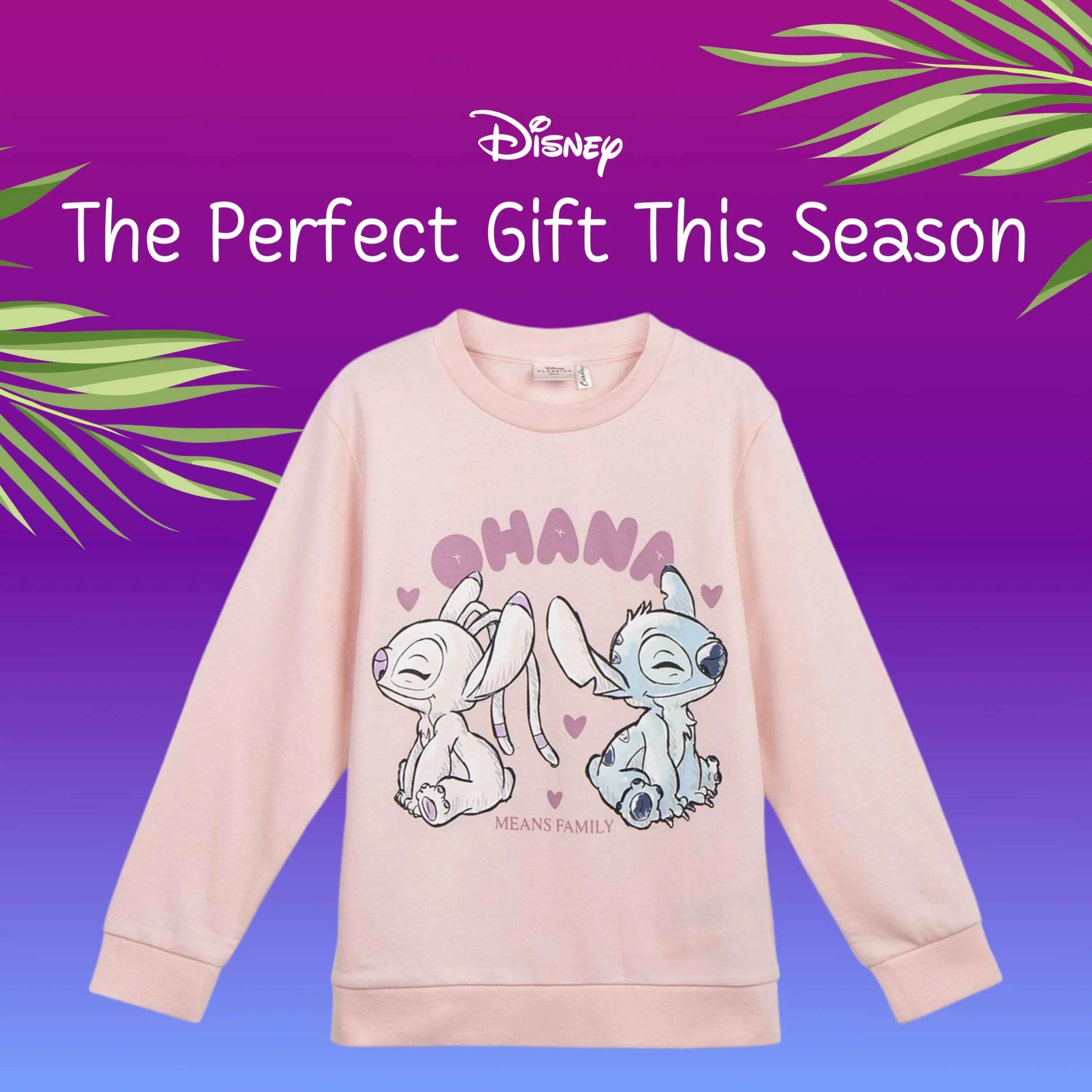 Disney Stitch Felpa per Ragazze, Maglione in Morbido Cotone, Regalo in Jersey Pullover per Bambina, Taglie 6 a 14 Anni