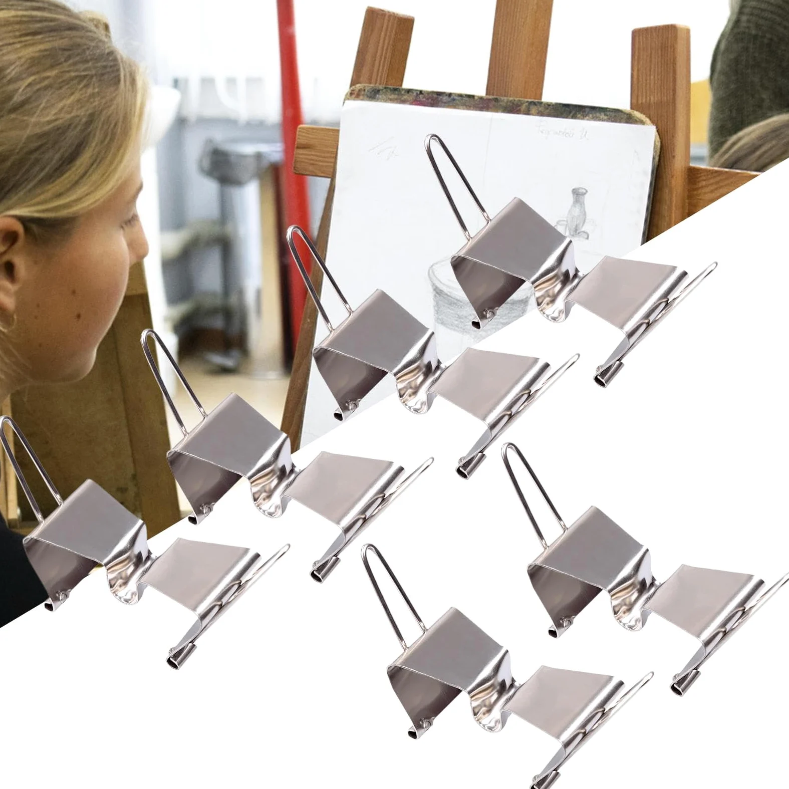 Morsetto di separazione per cornice per pittura, clip di separazione per pannello di pittura - Morsetti per telaio in tela da 6 pezzi,Morsetti per trasporto di bagnate inossidabili Aiutante d'