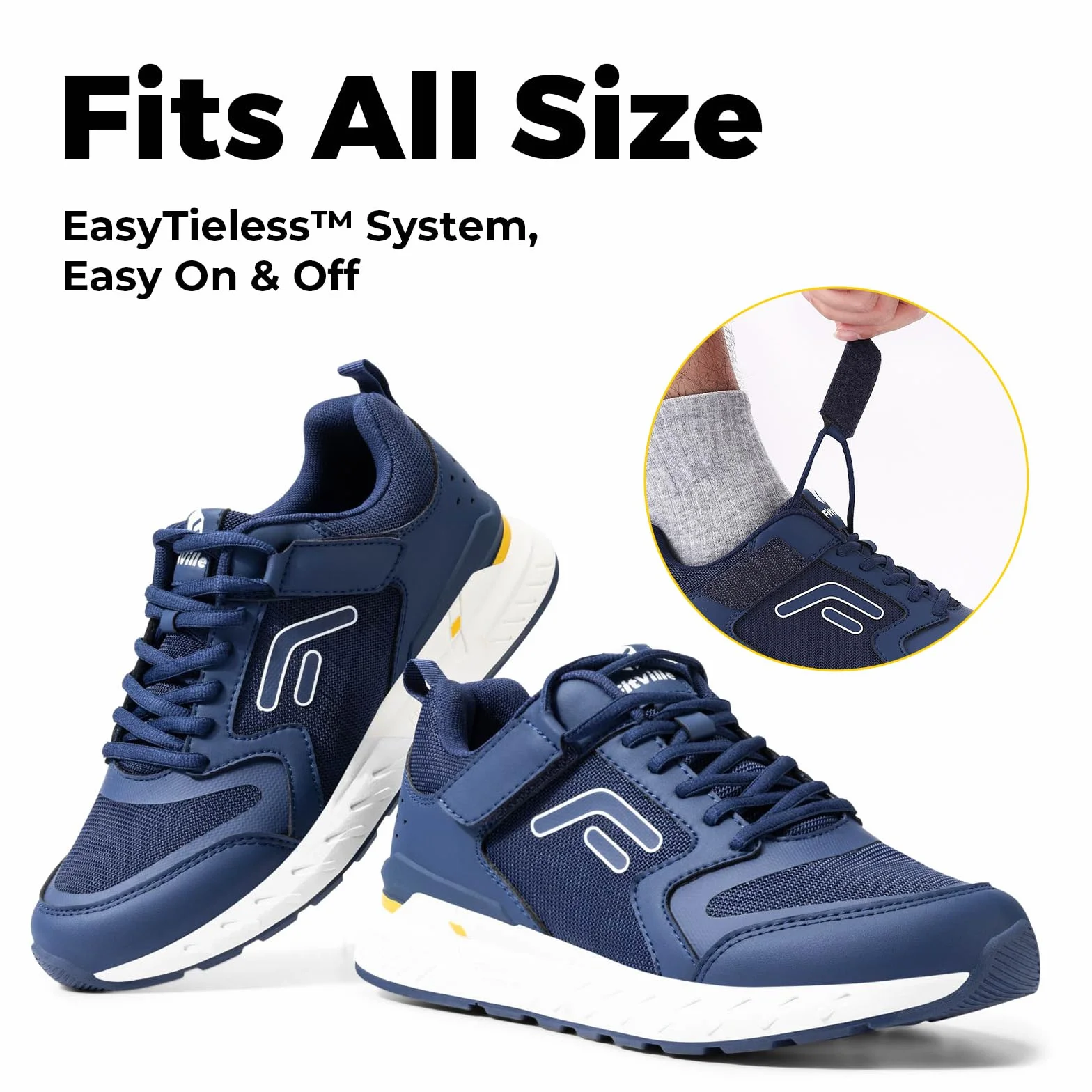 FitVille Scarpe Uomo Sneakers Extra Larghe Scarpe da Corsa per Piedi Piatti Larghi Fascite Plantare V7