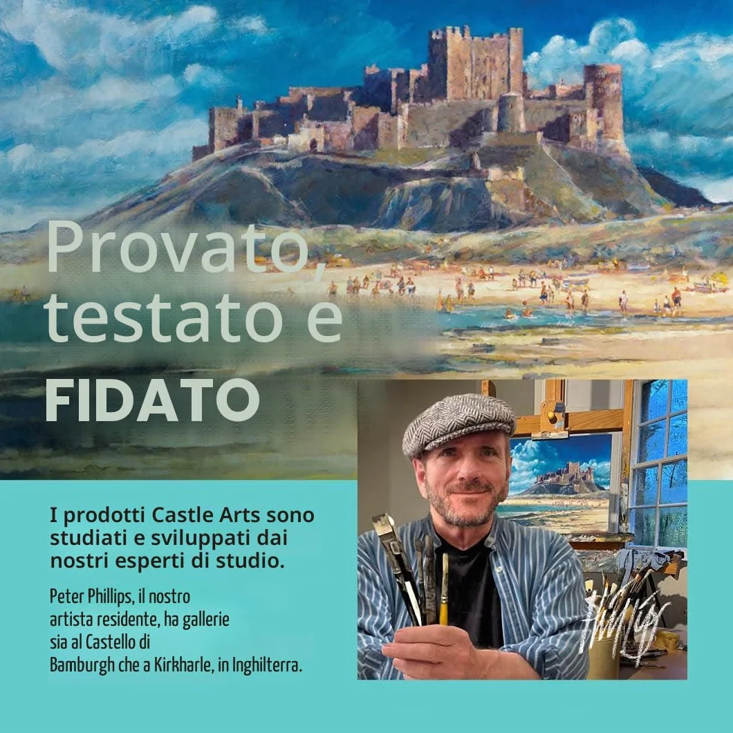 Castle Art Supplies Set 40 Pezzi per Disegno e Bozzetto Dotato di Guida | Per Artisti | Matite, Carboncini, Grafiti e Molto Altro | Con Custodia Cernierata di Trasporto