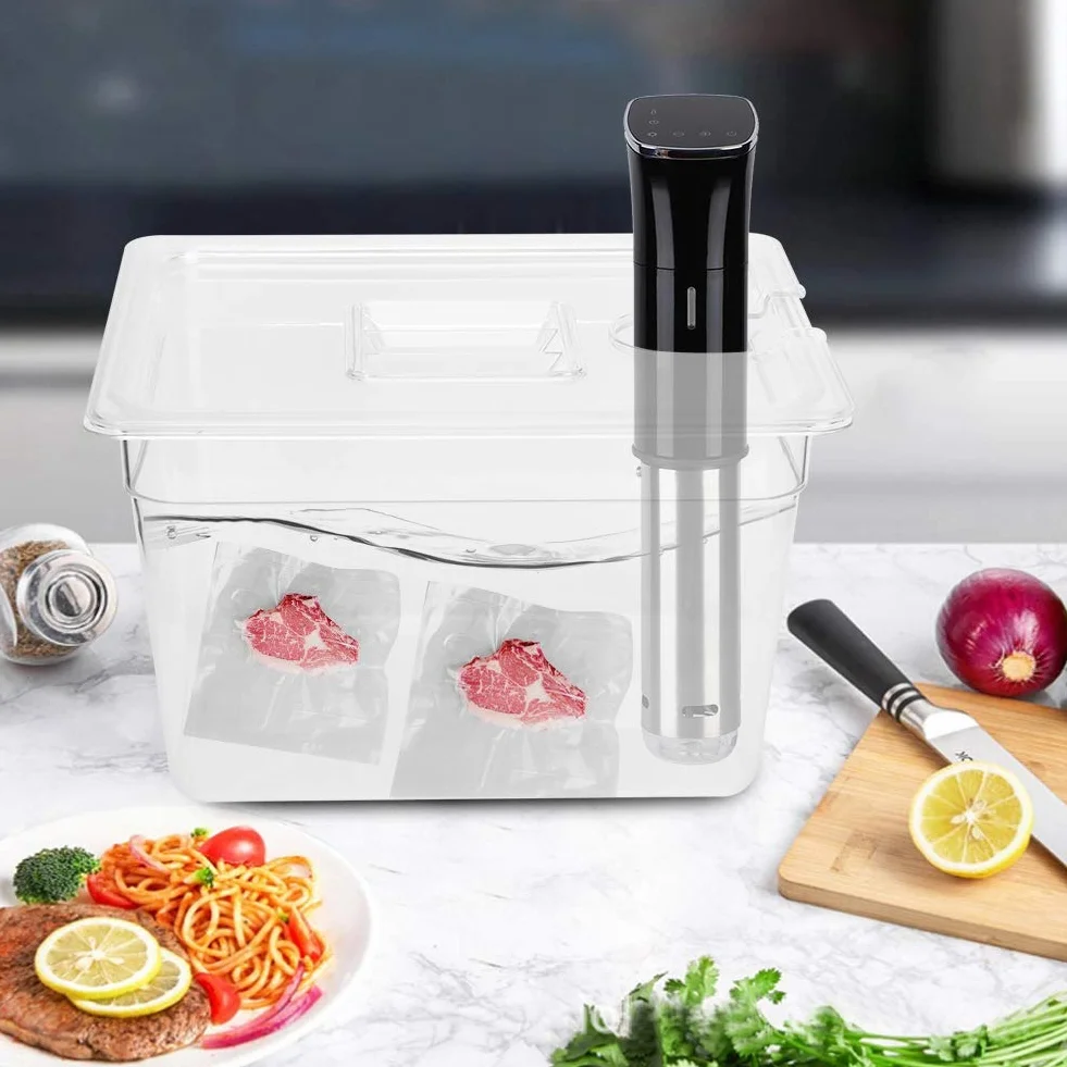 Contenitore Sous Vide, contenitore Sous Vide ribaltabile da 11 litri con coperchio per fornello di precisione culinaria con circolatore Sous Vide
