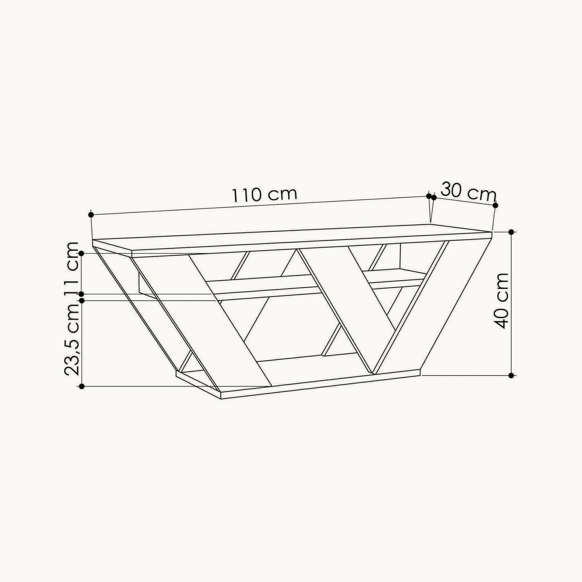Dmora - Mobile porta TV Pegasus, Credenza da soggiorno, Armadio basso per TV, Base parete attrezzata, 110x30h40 cm, Antracite