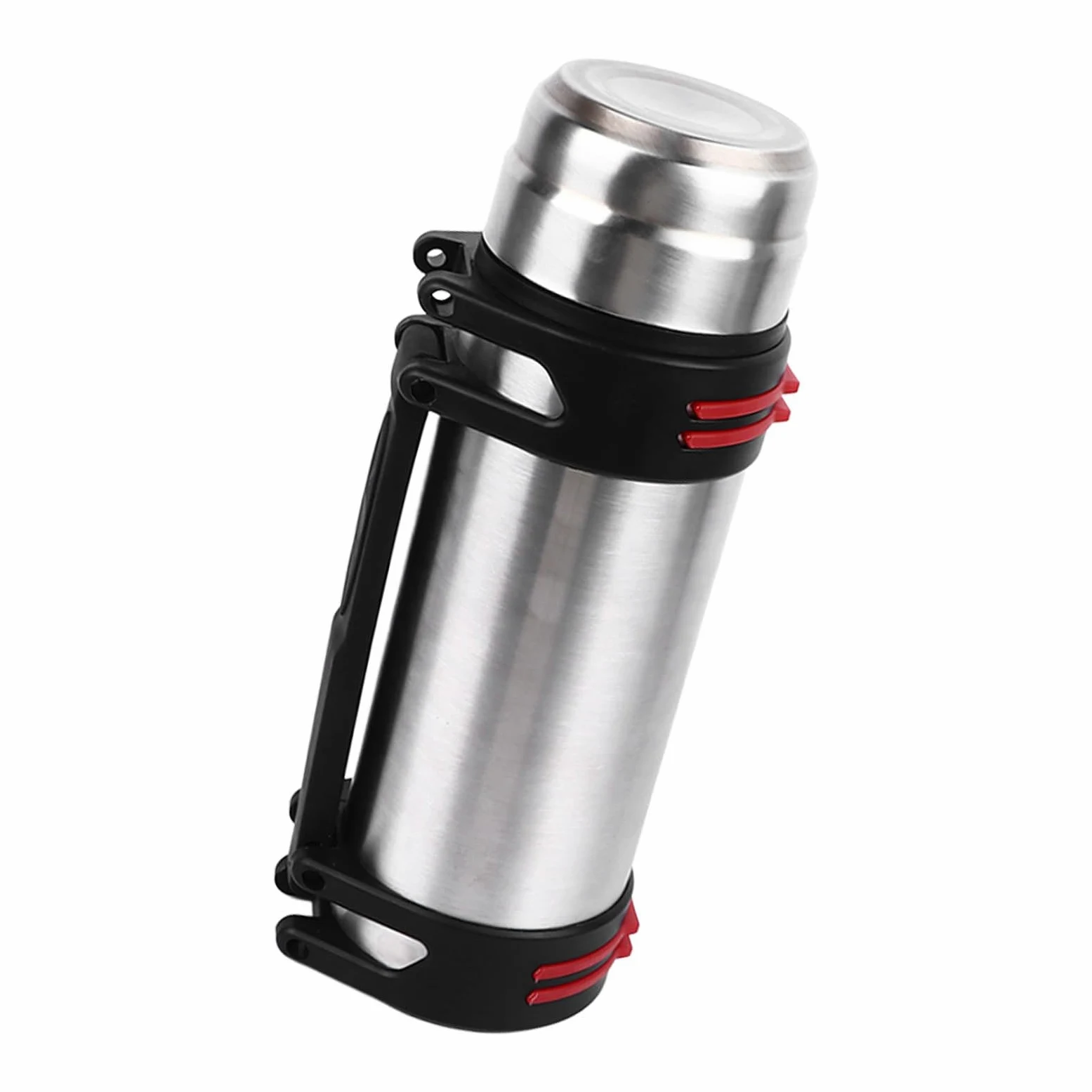 Bottiglia d'acqua termica 2L in acciaio inox con 2 coperchi tipo di pressione a prova di perdite Borraccia portatile a prova di perdite per escursionismo tazza isolata sottovuoto bottiglia d'acqua