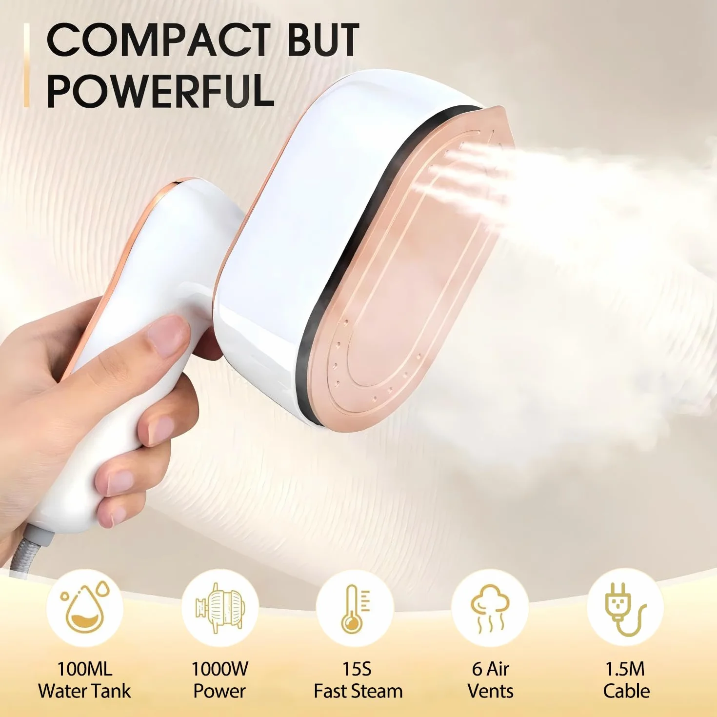 Ferro da Stiro Portatile 1000W 100ml 2 in 1 Vapore Pieghevole per Viaggio