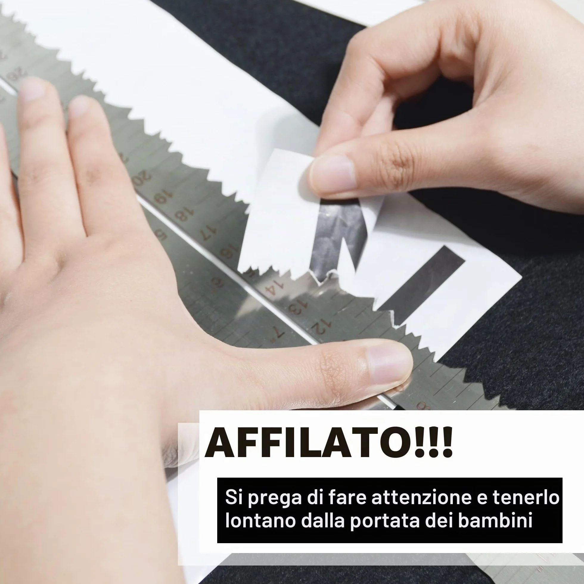 Righelli in acciaio inox per tagliare carta a linee ondulate 30,5 cm strumento di misurazione