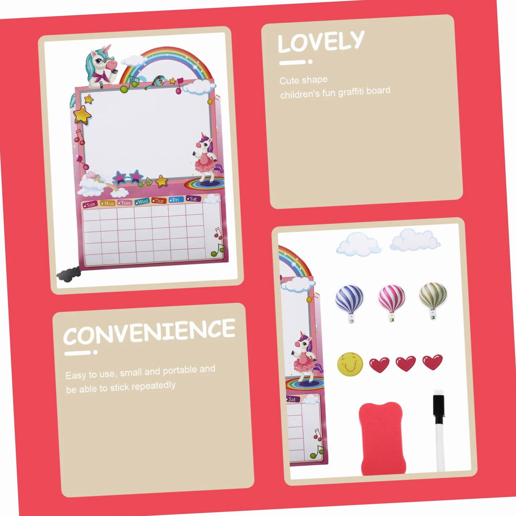 MAGICLULU 5 Set Bloc Notes Lavagna Da Cucina Adesivi Del Programma Di Pianificazione Adesivo Magnetico Mini Lavagna Bianca Frigo Magneti Mini Frigo Per Bambini Colorful Magnete in Gomma