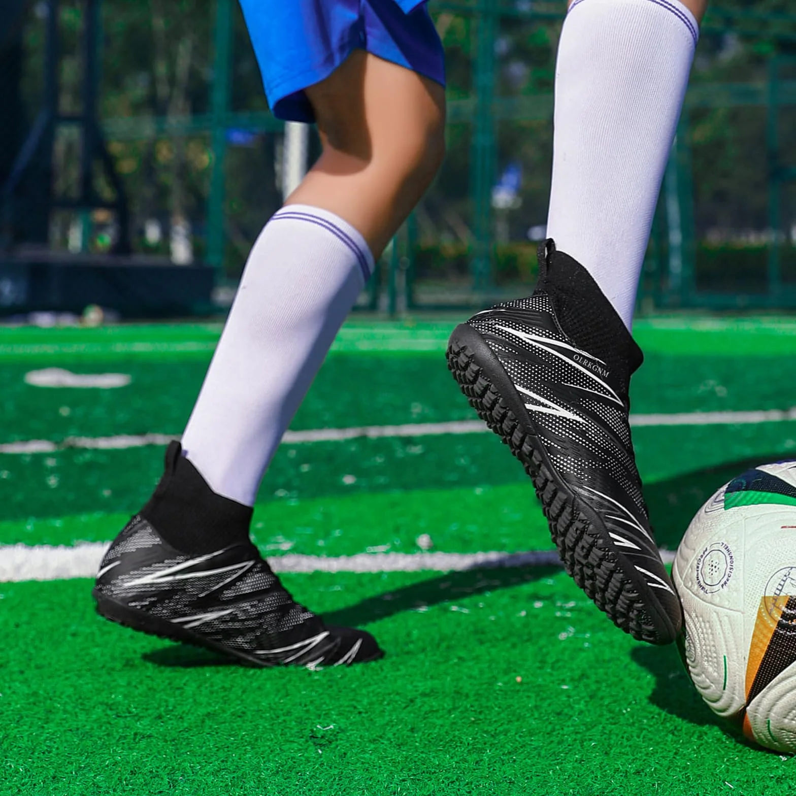 Scarpe da Calcio TF Multitacchetti per Prato Artificiale Futsal Antiscivolo High Top