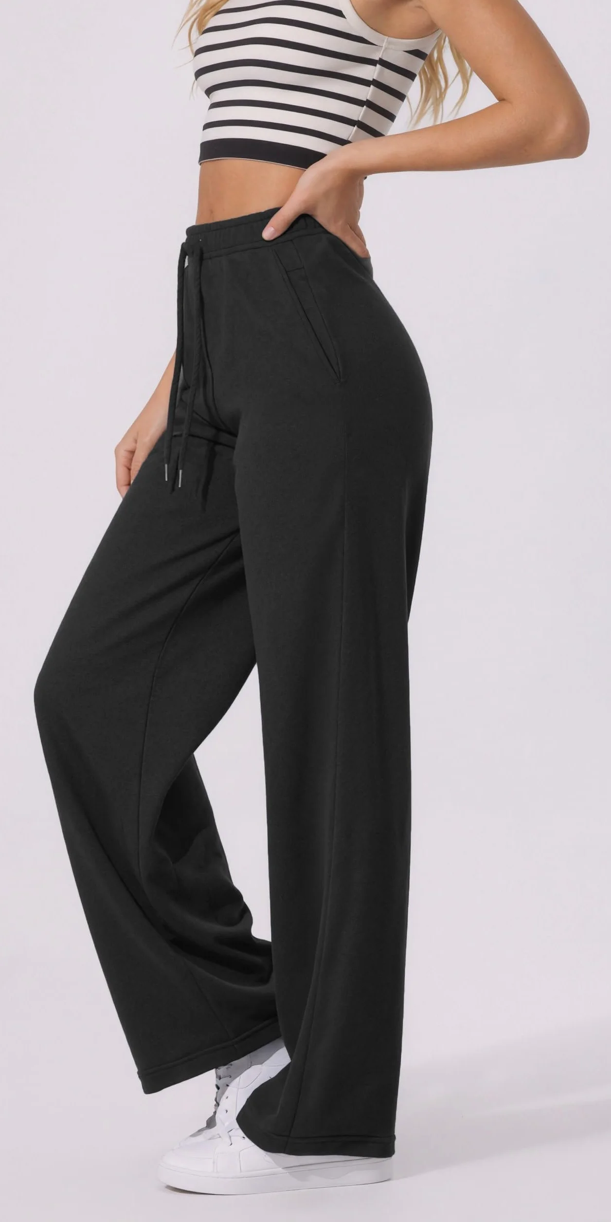 Pantaloni Tuta Donna Vita Alta Jogger Larghi Leggeri e Morbidi Pantaloni Casual per Tempo Libero