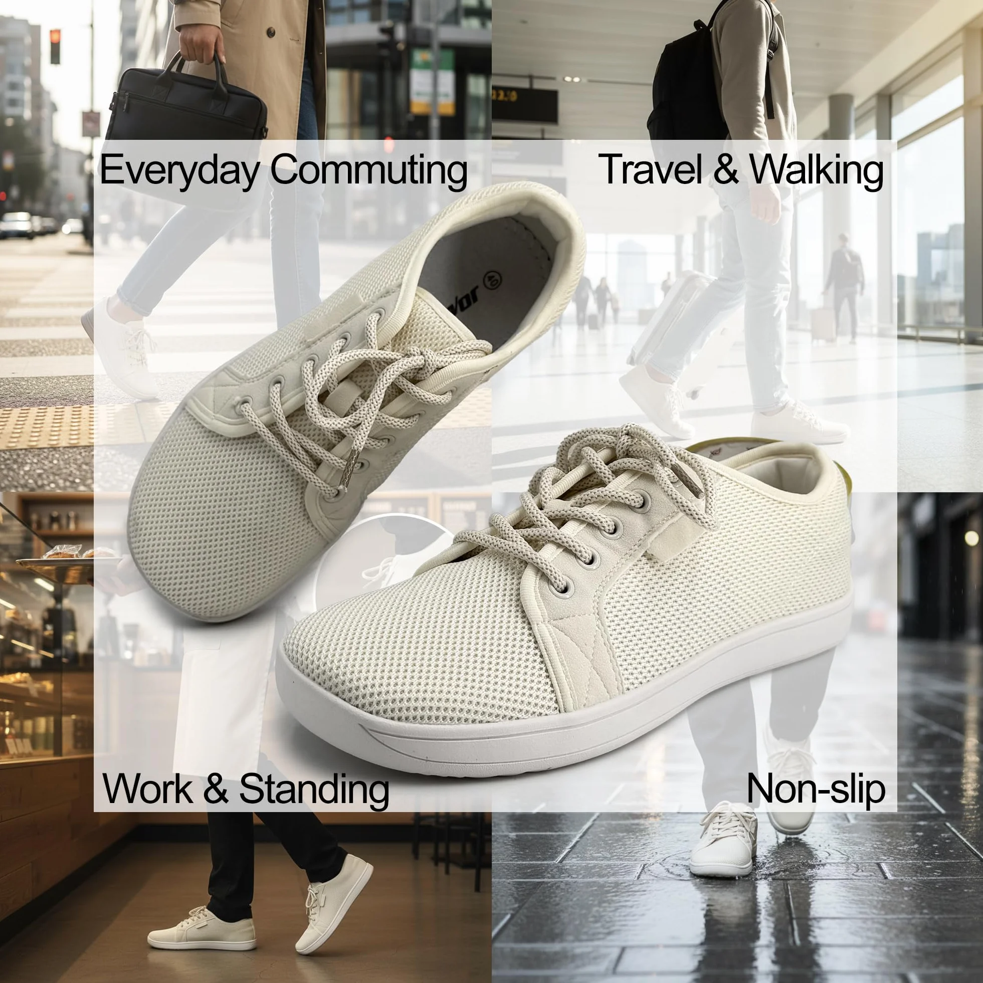 JOMIX Scarpe Barefoot Uomo Pianta Larga Sneakers Leggere Antiscivolo Mesh Traspirante