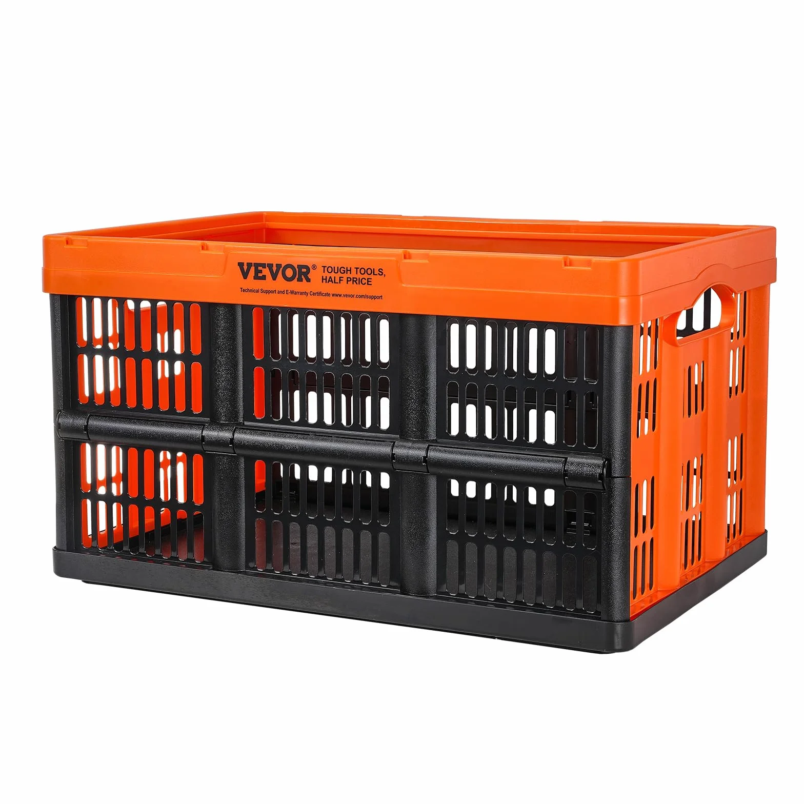 VEVOR Contenitore Pieghevole Portaoggetti in Plastica Scatola di Stoccaggio 3 Pz 45L Nero Arancione