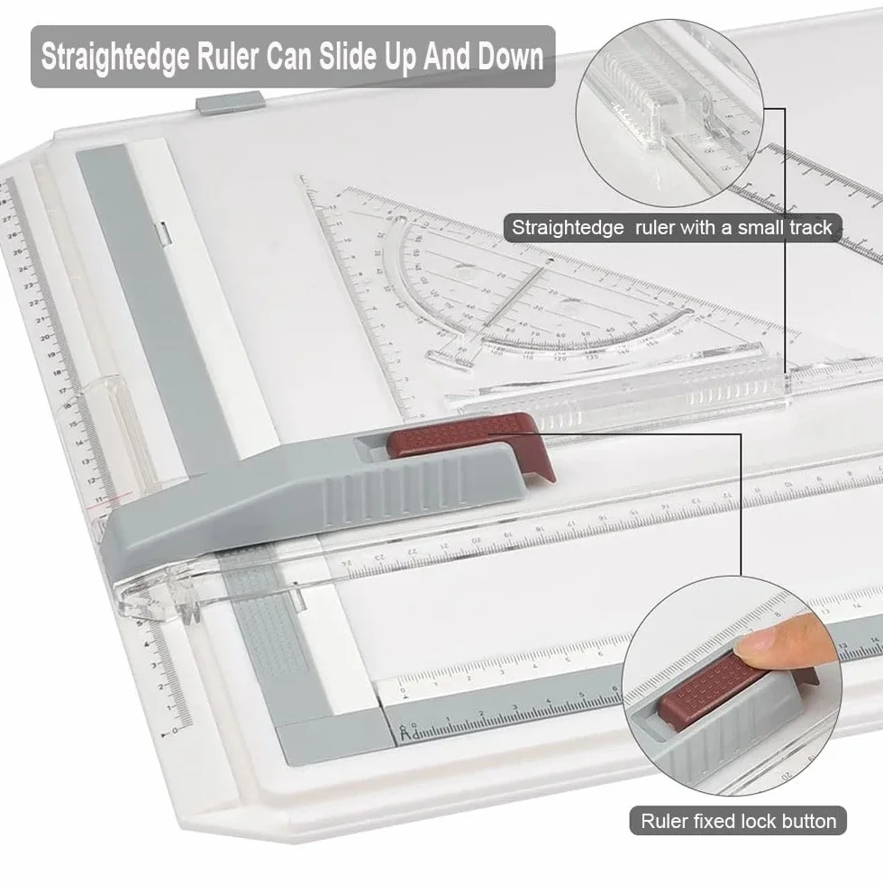 NEWFUN Lavagna da Disegno A3 Professionale, Rapid Drawing Board per Tavolo da Disegno, Binario Parallelo Angolo Regolabile