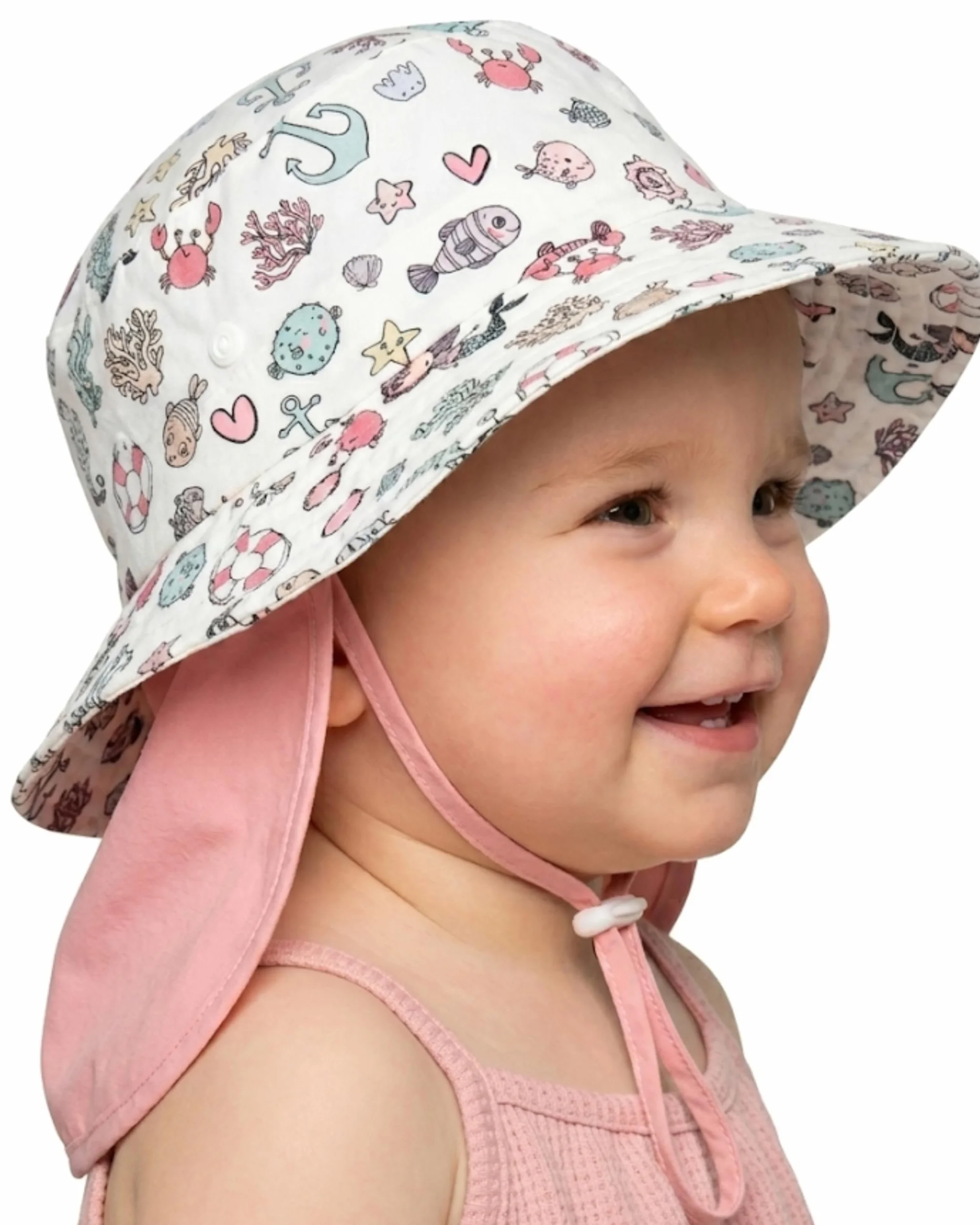 HECKBO Cappello Bambino UPF 50+ Cotone Dinosauro Sirena 6-24 Mesi