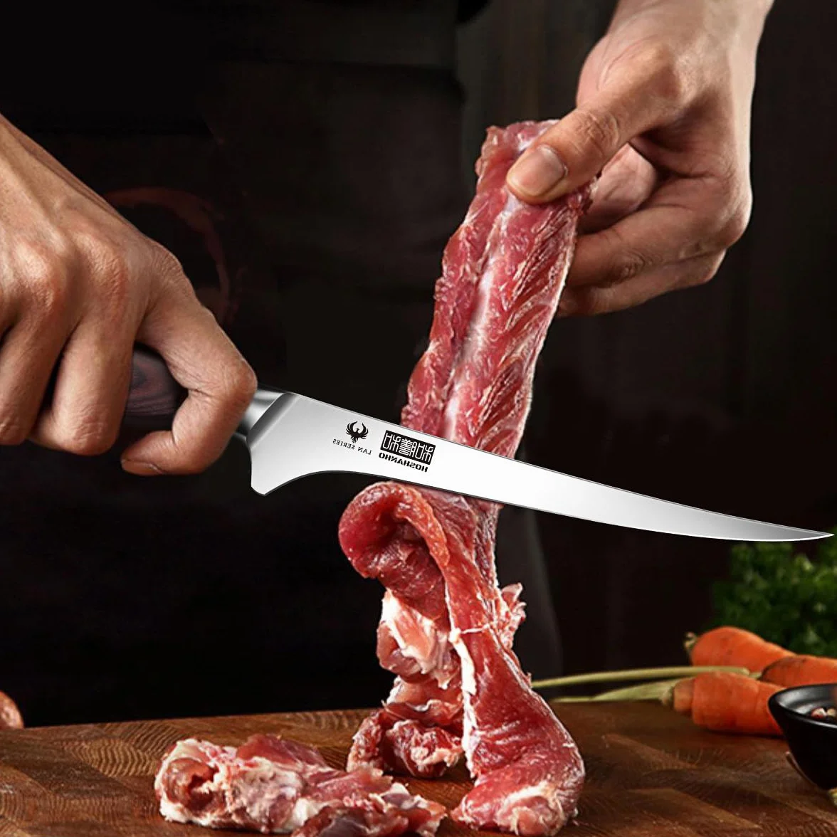 HOSHANHO Coltello per Sfilettare 18cm, Professionale Coltello da Disosso Super Affilato, Ultra Affilati Coltello cucina Professionale in Acciaio Inox