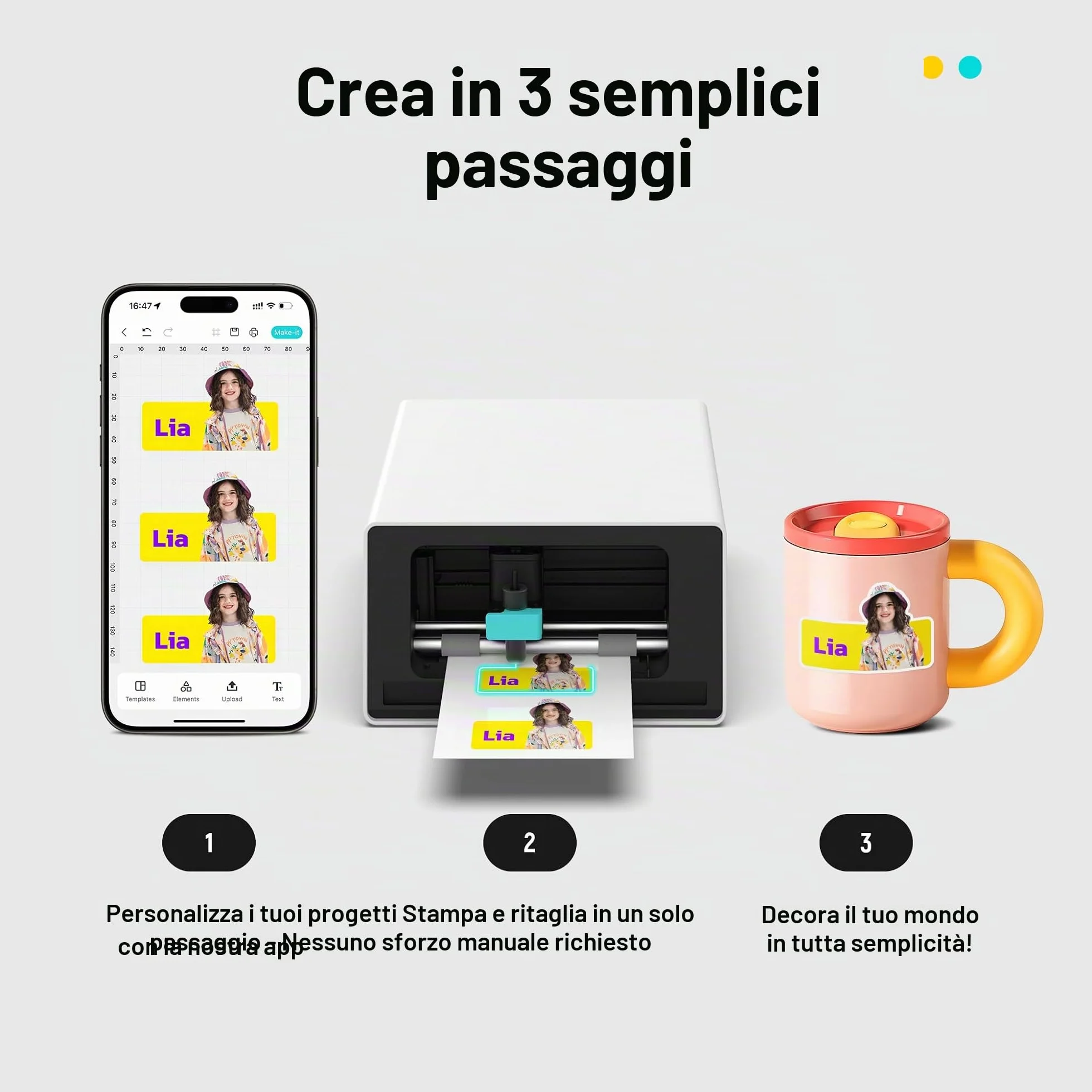Liene PixCut S1 Stampante Foto Taglio All-in-One Etichettatrice 300 DPI Sublimazione Termica