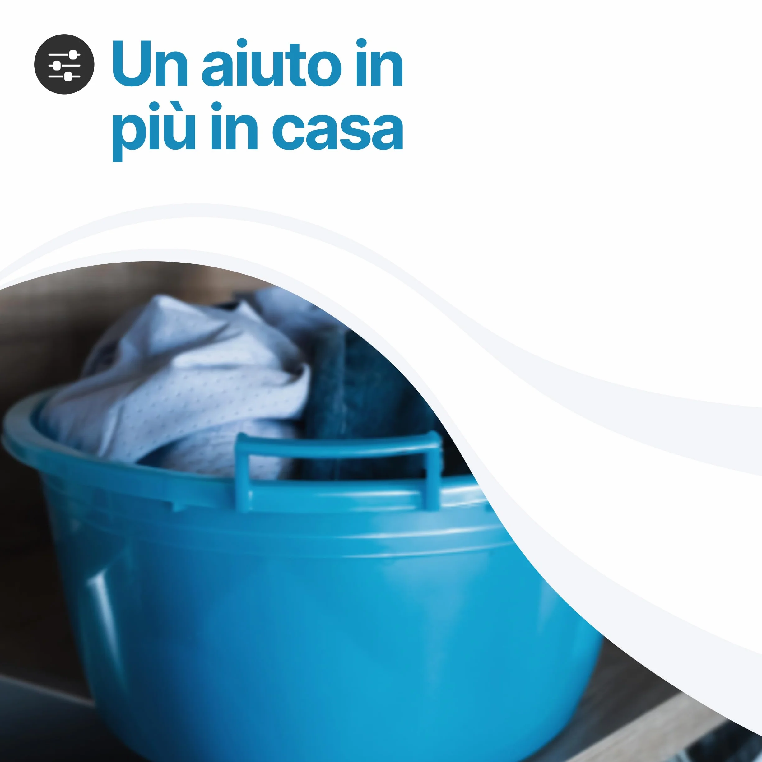 TOMAINO - Bacinella Bucato in Plastica Rigida Ovale- Contenitore Portabiancheria Multiuso per Casa, Lavaggio Panni e Cane - Catino per Bucato 22 lt Ø 55 cm