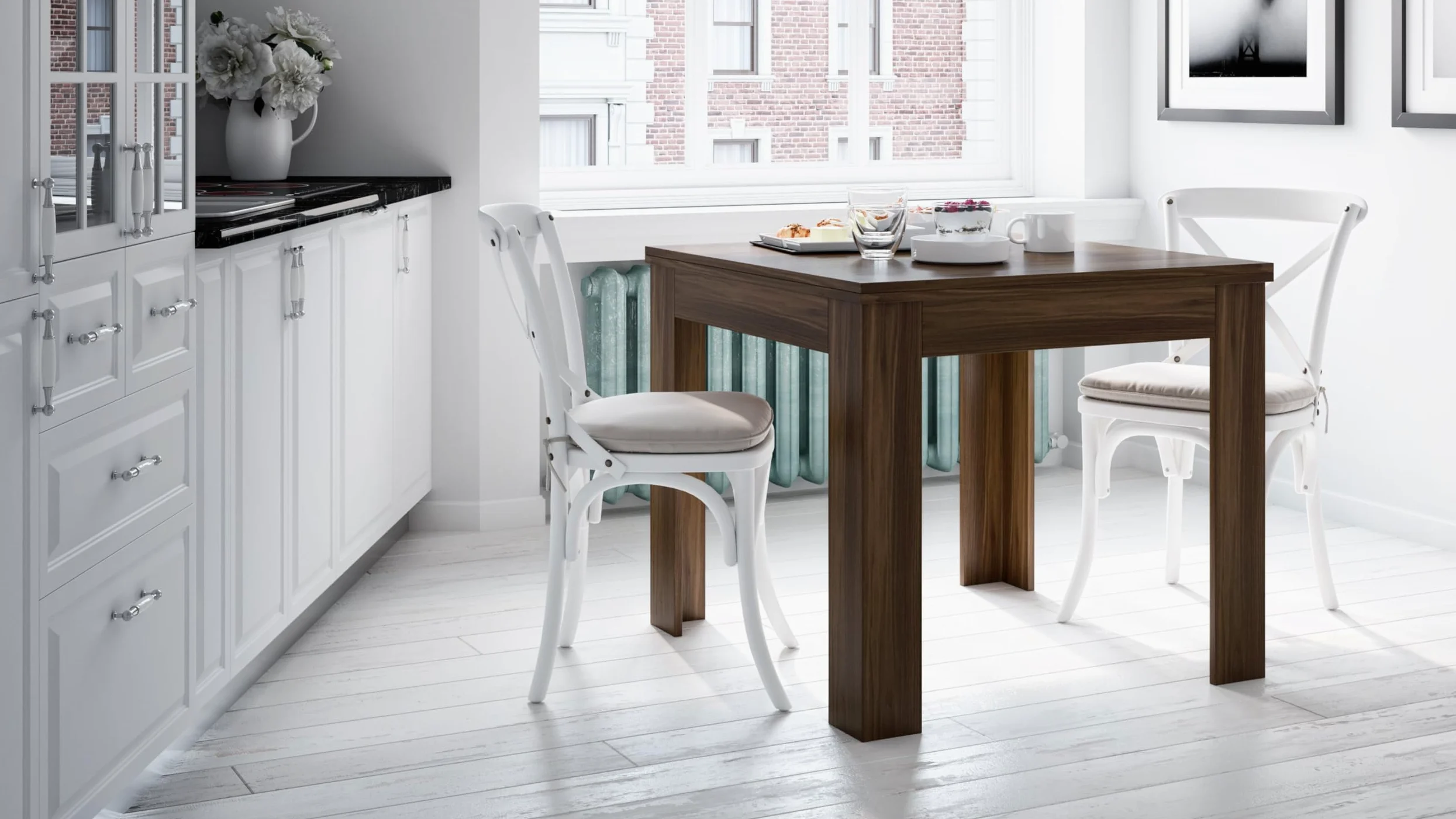 Mobili Fiver, Tavolo Quadrato Allungabile a libro Eldorado, 90x(180) x90 cm, Rovere Rustico, per 4-8 persone, Tavolo Cucina, Made in Italy