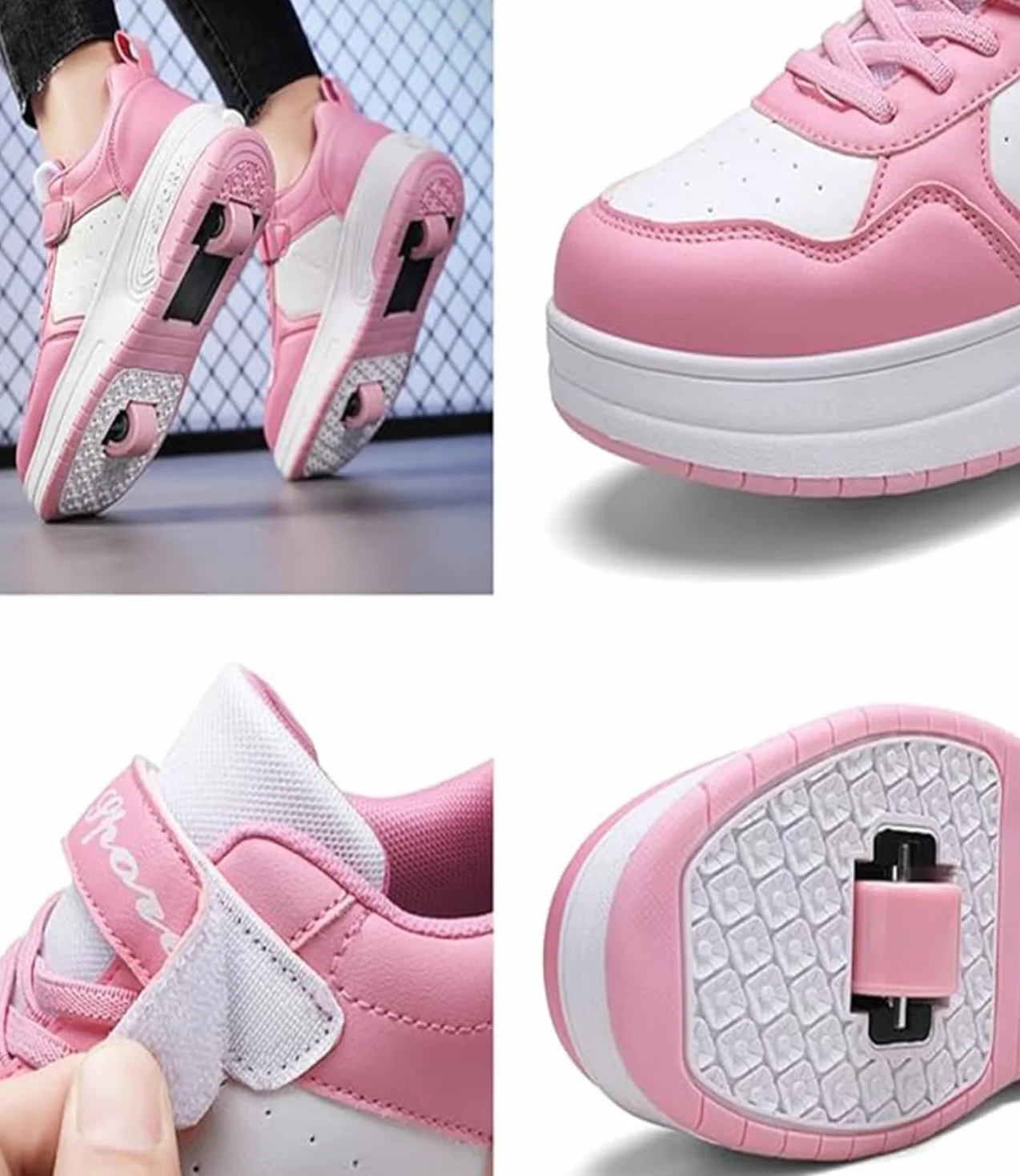 ENEN Scarpe con Rotelle Bambina Outdoor Sportive Skateboard Sneakers Multisport Pattini per Ragazze e Ragazzi