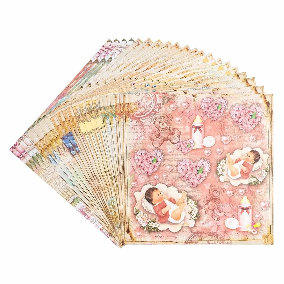 Carta dal disegno doppio 25 x 25 cm 250 g/m² blocco 20 fogli scrapbooking fai da te