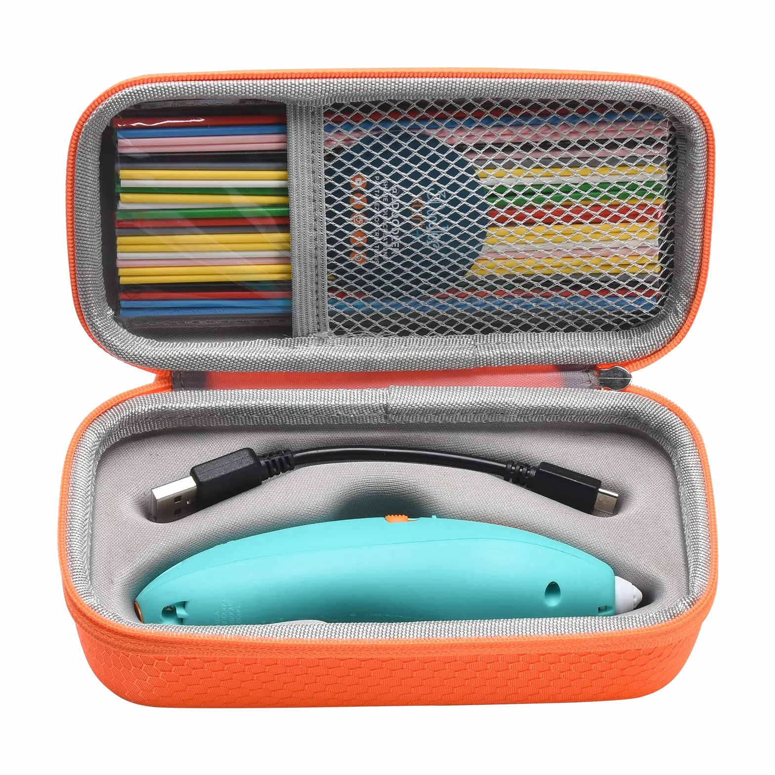 Custodia rigida compatibile con 3Doodler Start&Essentials, set penne 3D per bambini, arancione