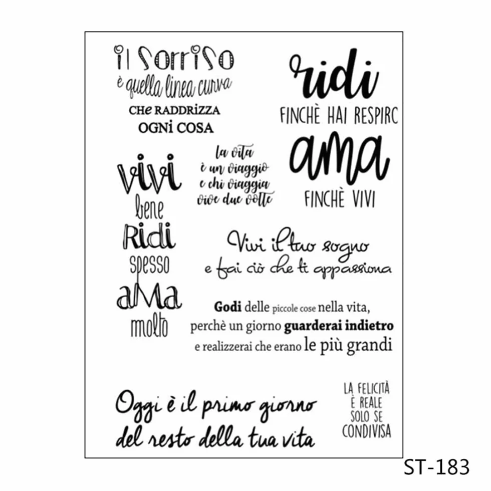 Timbri Trasparenti in Silicone a Tema Italiano per Scrapbooking e Album Fotografici Fai da Te
