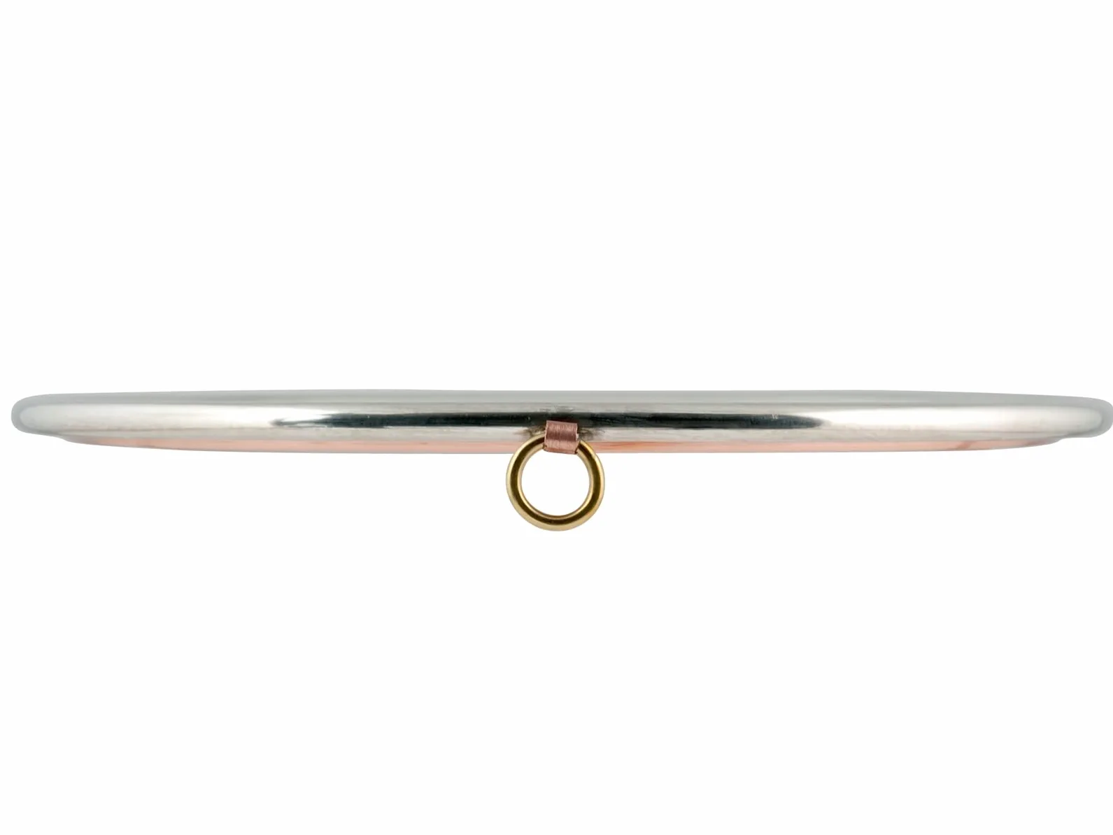 Pentole Agnelli Linea Rame Tortiera per Farinata Martellata con Orlo, Marrone, 36 cm