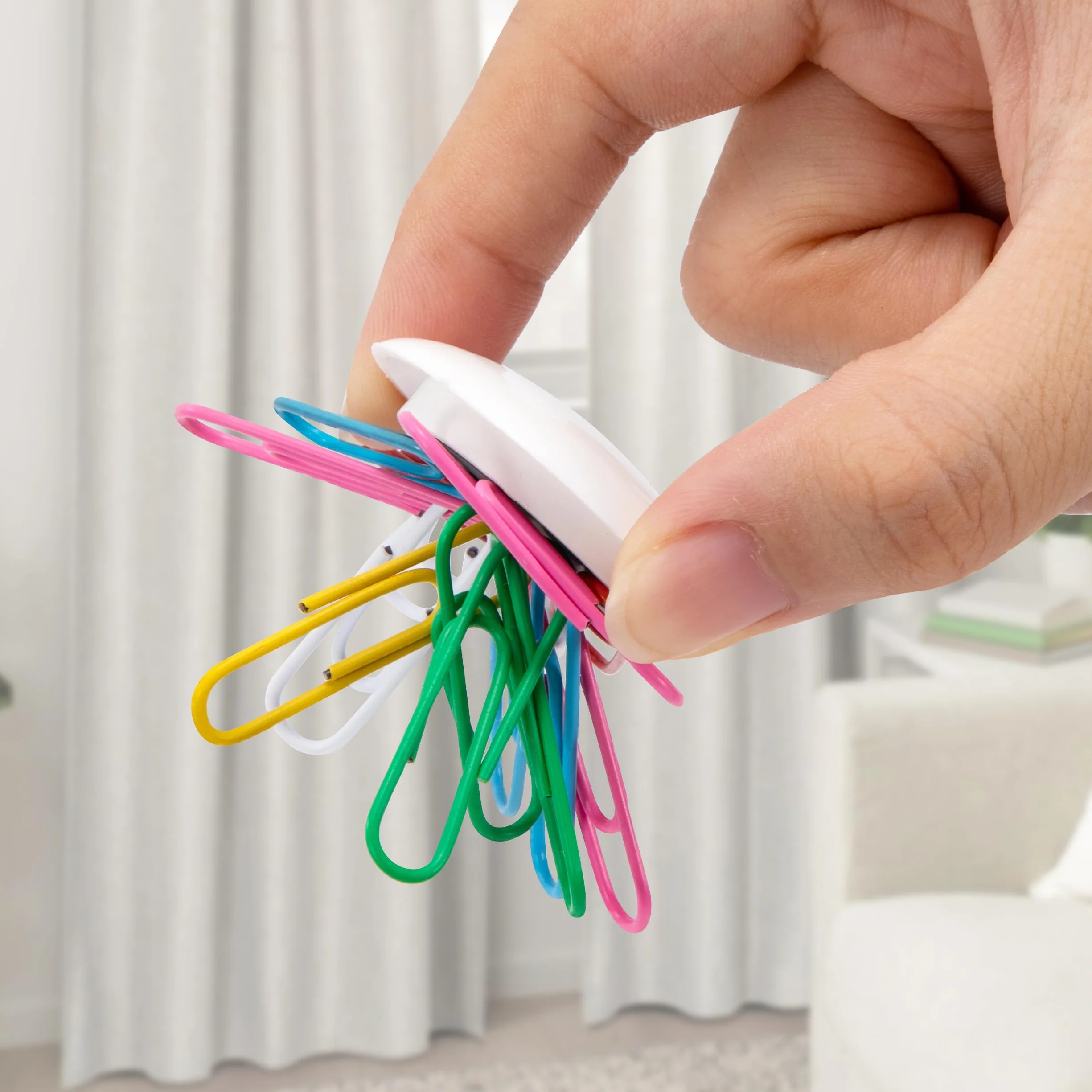 Pesi Magnetici Rotondi per Tende 6 Pezzi Bianco
