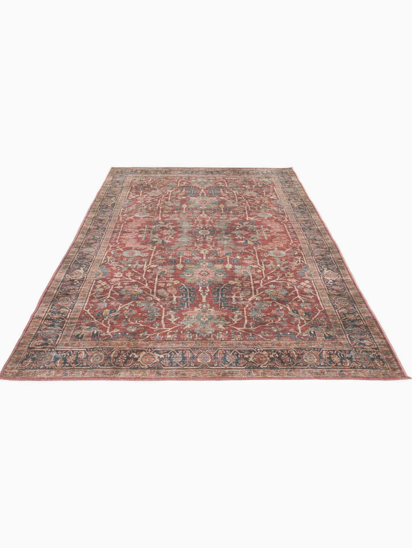 RugVista Khalifa Oriental, Tappeto, Orientali, 160 x 230 cm, Rettangolare, Pelo corto, Soggiorno, Camera da letto, Cucina, Lavabile in lavatrice, Rosso