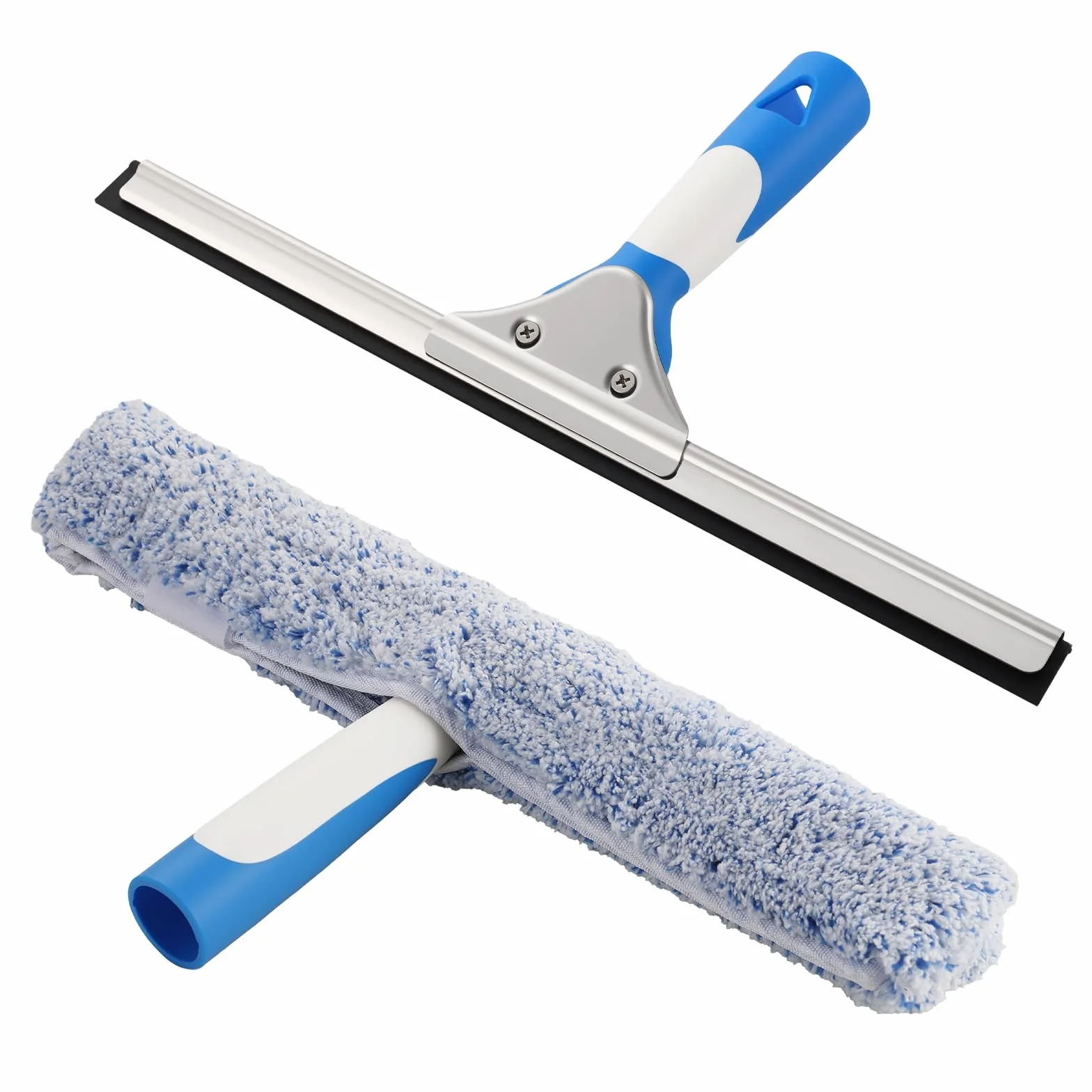 Mitclear Kit Professionale per Pulizia dei Vetri, 8 Pezzi, Secchio da 12L, Tergivetro in Silicone, Lavavetri in Microfibra, 196cm Manico Telescopico, Panno, Strumenti Pulizia di Vetri, Finestre, Auto