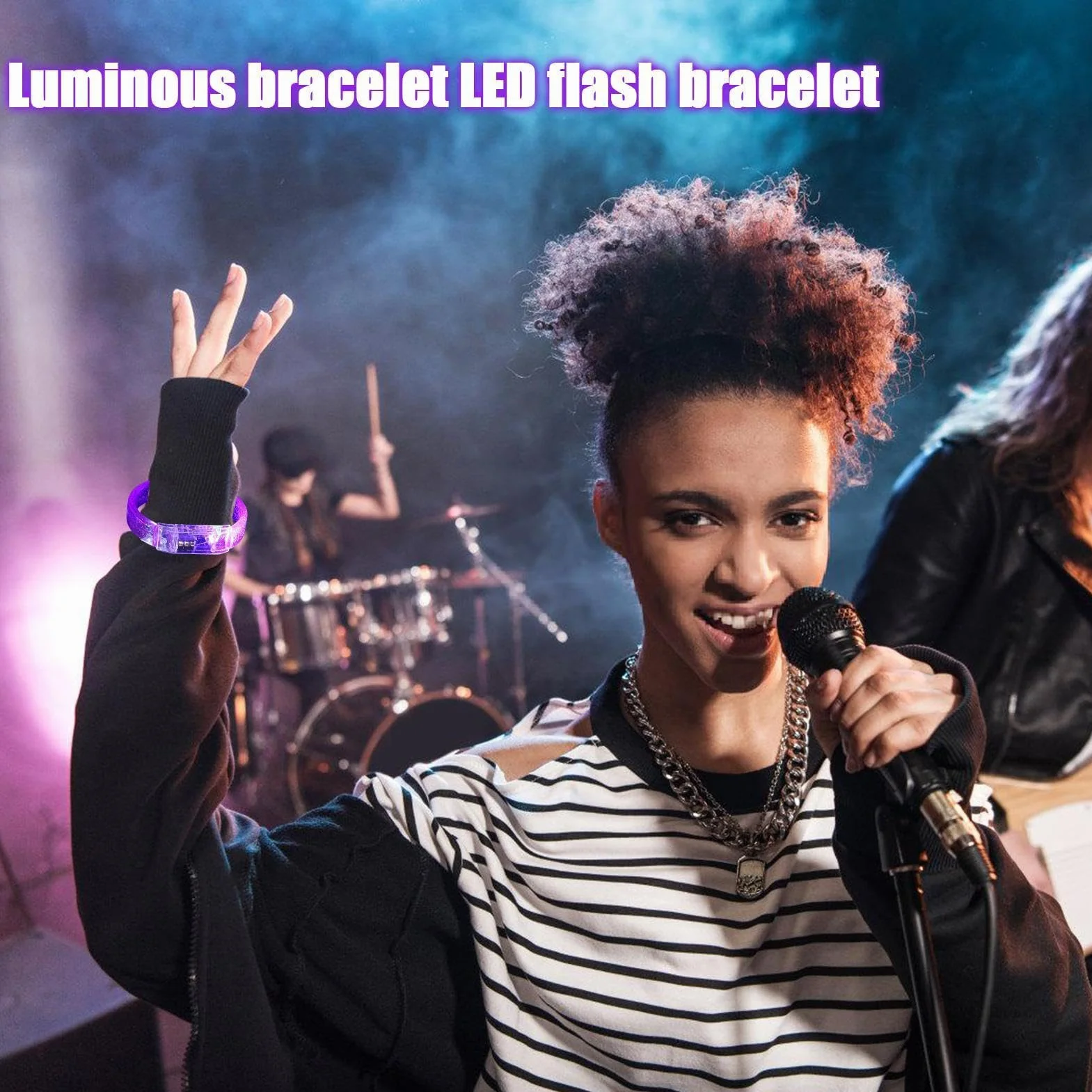 Generico 2 Pezzi Braccialetti Luminosi LED per Concerti