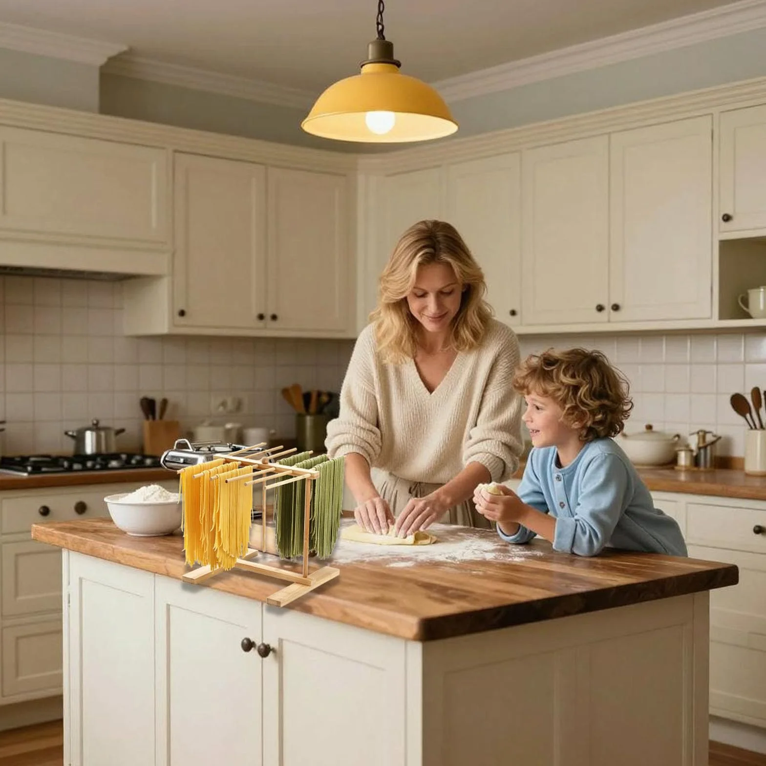 Stendipasta, 12 stanghe, Stendipasta in legno, porta pasta, supporto per la pasta per asciugare, asciugatore per spaghetti, supporto per la pasta salvaspazio riutilizzabile