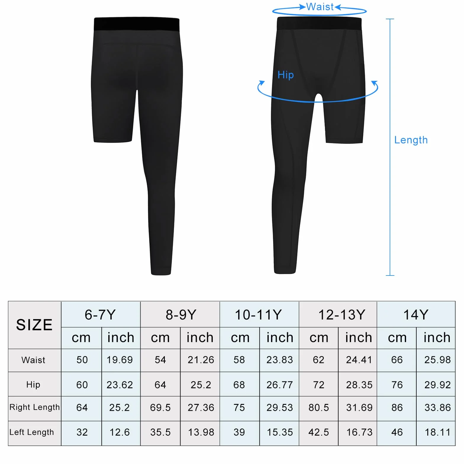 Legging di Compressione dei Ragazzi Leggings A Una Gamba Sportiva Strato di Base di Basket Pantaloni da Yoga in Palestra per Ragazzi per Il Calcio di Allenamento Atletico Che Corre