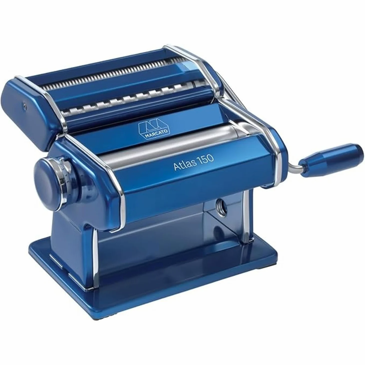 Marcato AT-150-BLU, Atlas 150 design, Macchina per pasta, Alluminio, Blu, Linea Premium.