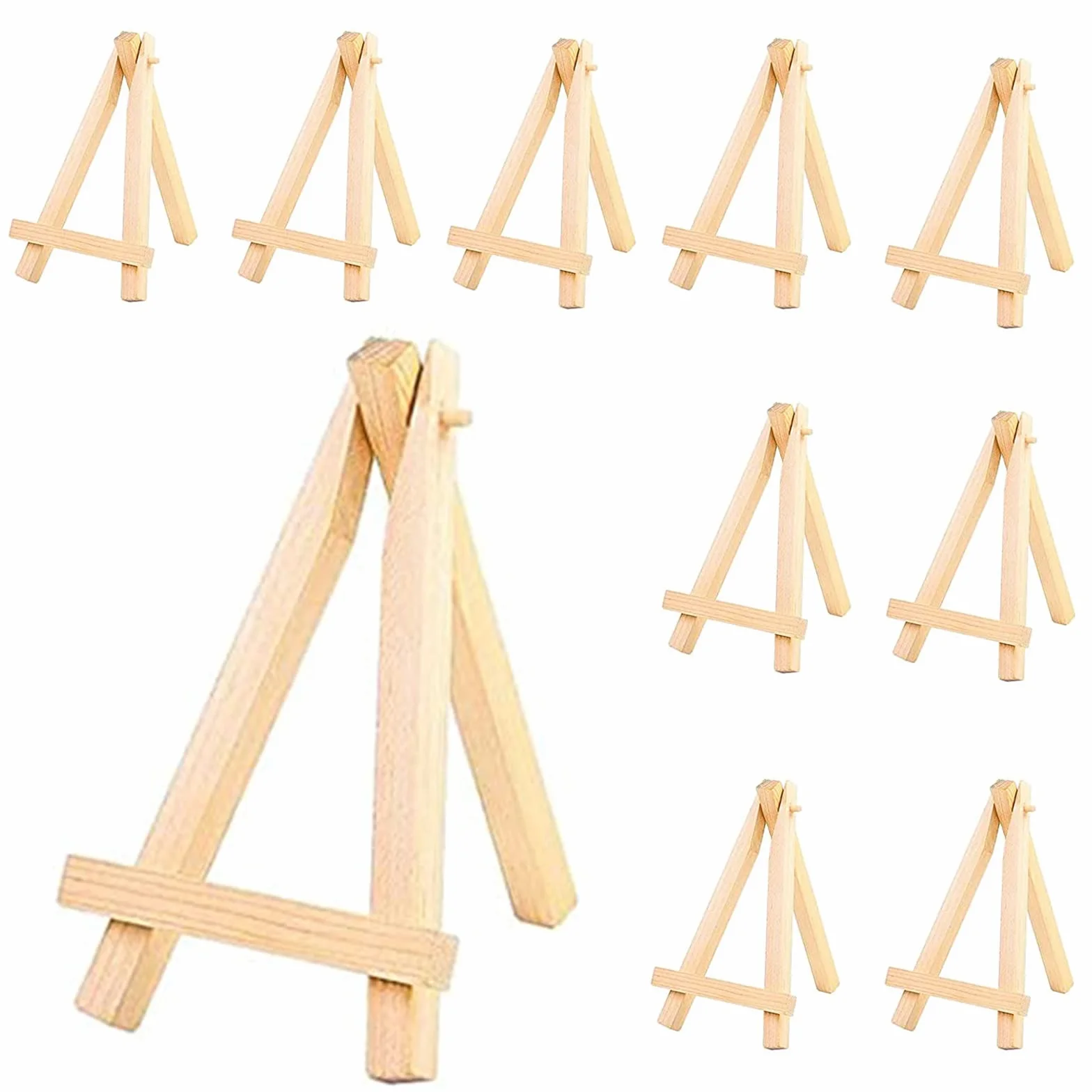 ZoeTekway 10 mini cavalletto da tavolo in legno triangolare per esposizione
