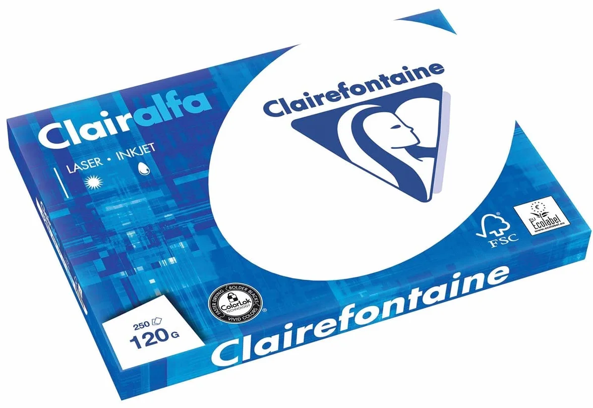 Clairalfa Carta A3 120g 420x297 mm Set 5 Ramettes Bianco Certificato PEFC