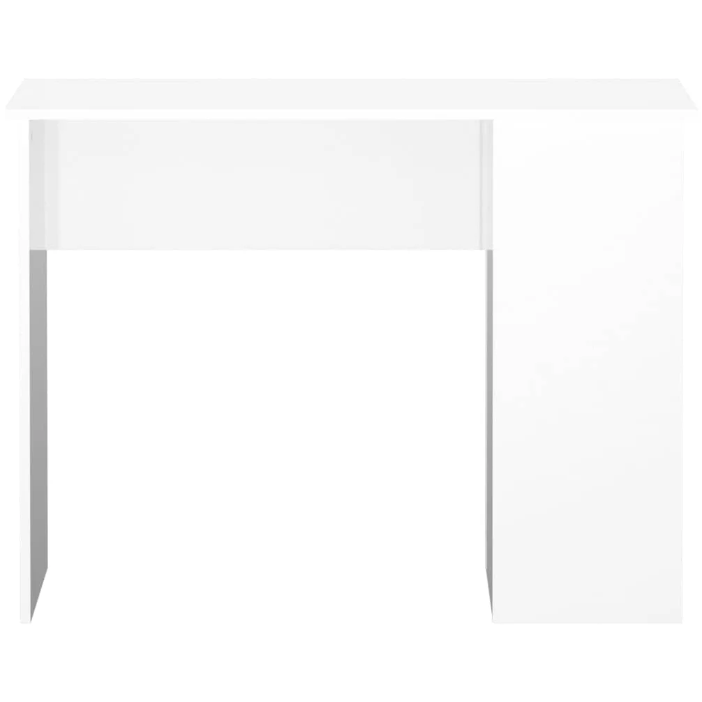 Scrivania bianca lucida, 100 x 55 x 75 cm, scrivania per computer con 2 scomparti, in legno, per studio e ufficio, moderna scrivania da ufficio con spazio per libri e raccoglitori