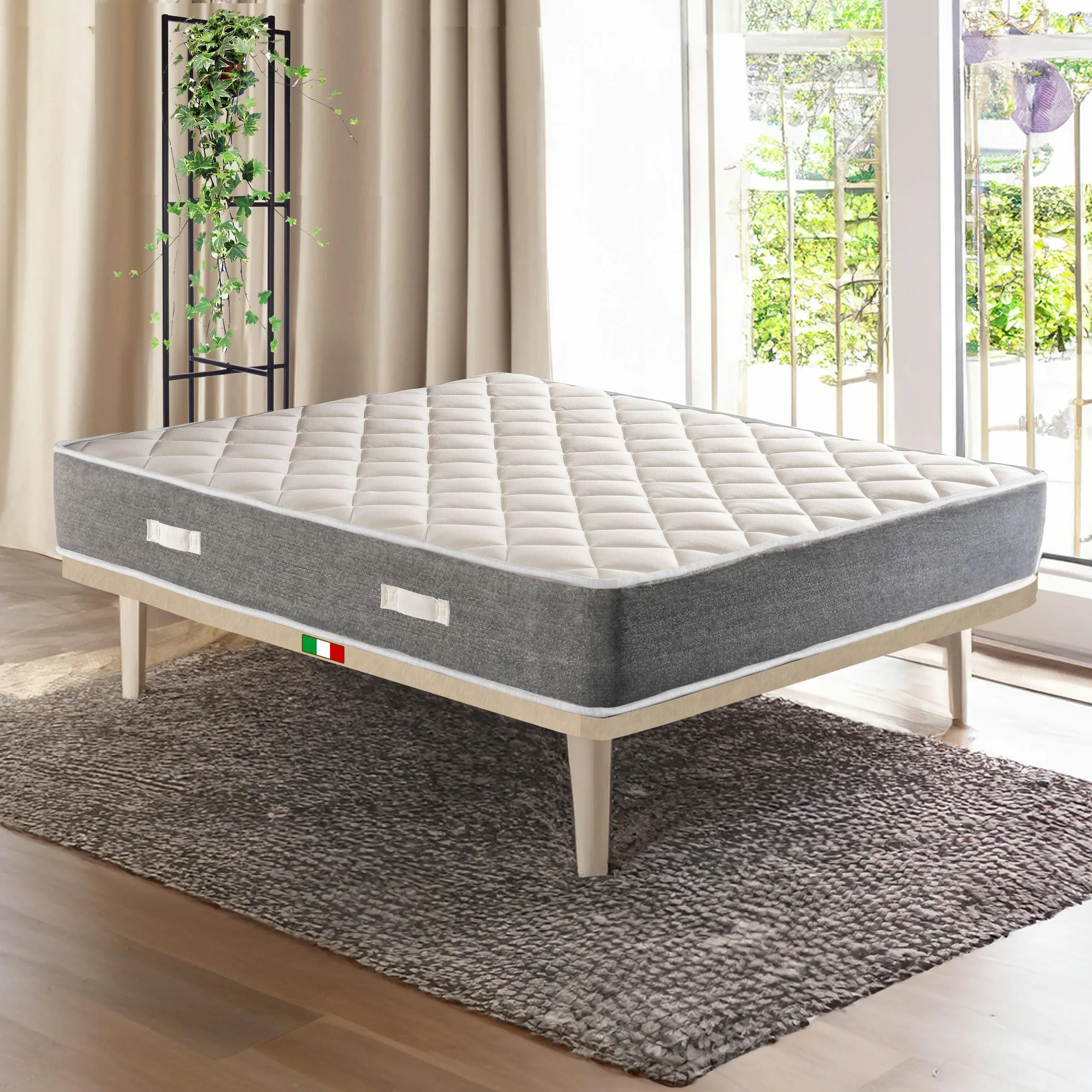 Materasso matrimoniale 160X190 Cm con nuova TECNOLOGIA DI COMFORT | Materasso ortopedico alto 20 cm contro il mal di schiena | Materasso che NON SCALDA, anallergico e anti acaro - MOD. ELISIR