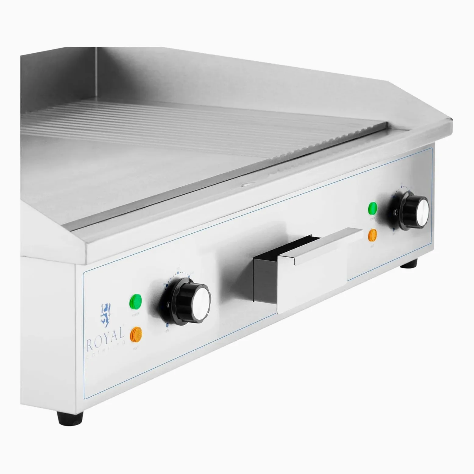 Royal Catering Griglia Fry Top Elettrico Piastra per Grigliare RCPG51-M (liscia e rigata, 727 x 420 mm, 3000 W)