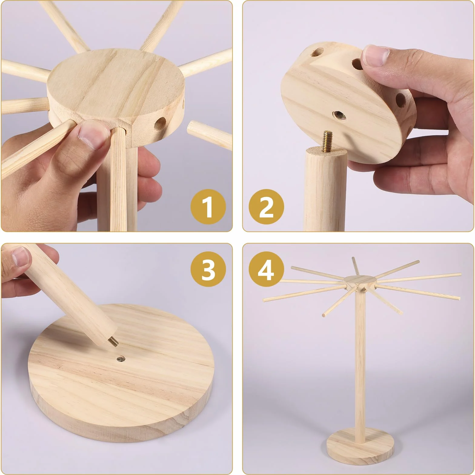 Stendipasta in legno, 46 cm x 40 cm, per pasta fino a 4,5 kg, asciugacapelli con 9 bracci rimovibili, riutilizzabili, per spaghetti (A)