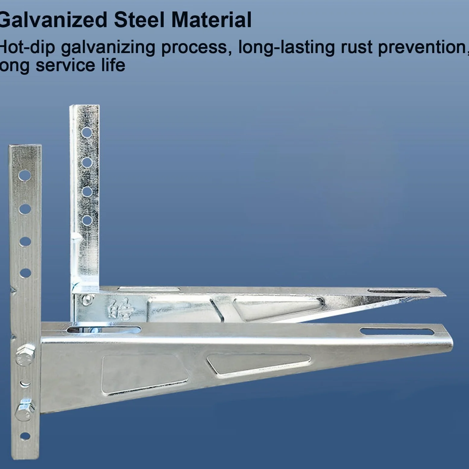 Staffa per Condizionatore Unità Esterna, in Acciaio Zincato, Portata 200 Kg, Regolabile Mini Split Condizionatore D'Aria Rack, per Pompe AC Mini Split da 1 a 5 P(600x500mm)