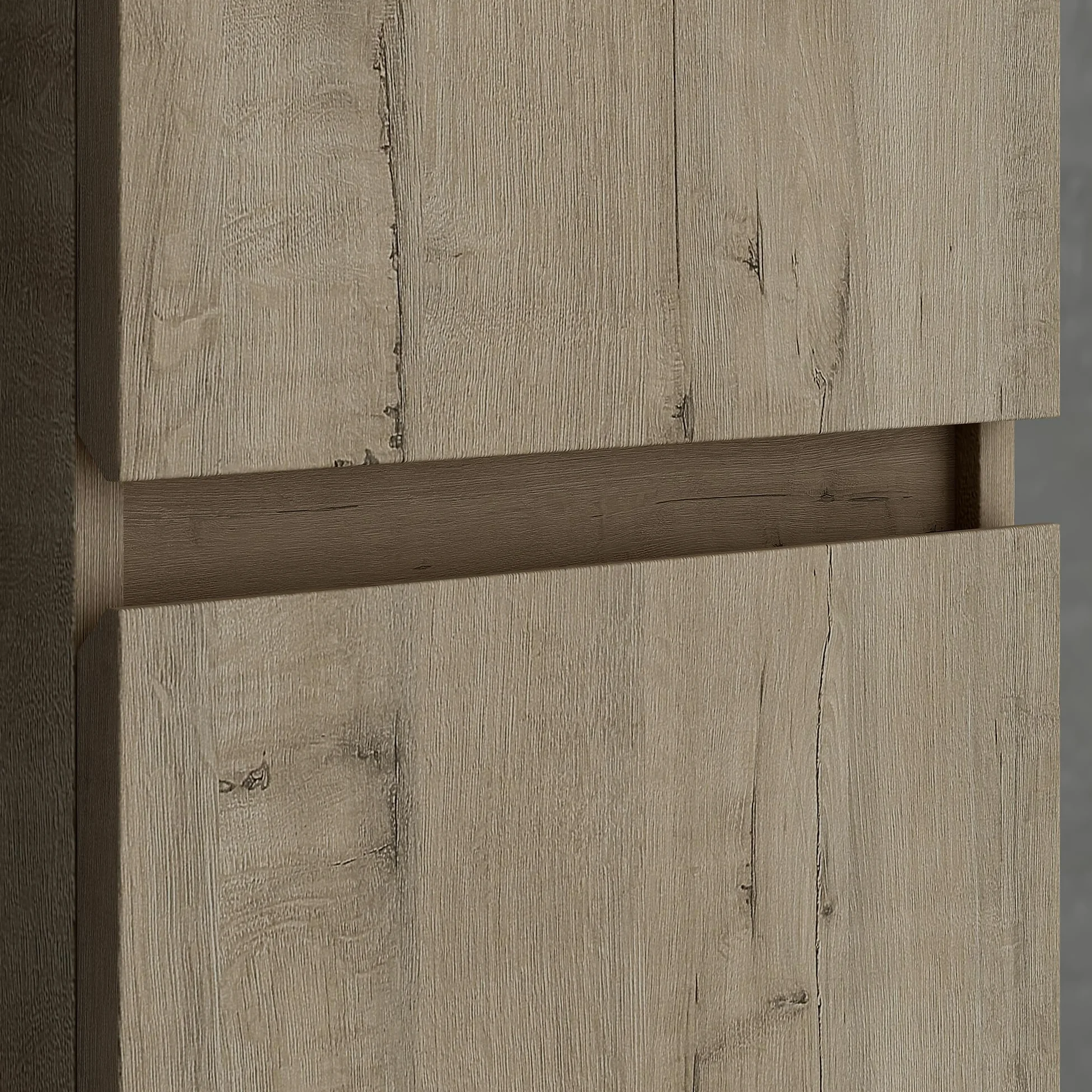 doporro Armadio Colonna Bagno 35x20x120cm, Mobile Bagno Alto Multiuso con 2 Ante e 4 Vani, Rovere chiaro, Verona
