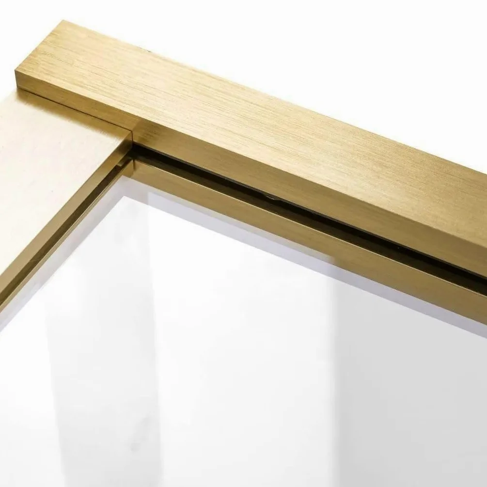 Rea - Parete Vasca Elegant Gold Brush 70 X 140 cm Sopravasca A Parete, Vetro Di Sicurezza 5 mm (Finitura Profilo: Brush Gold)