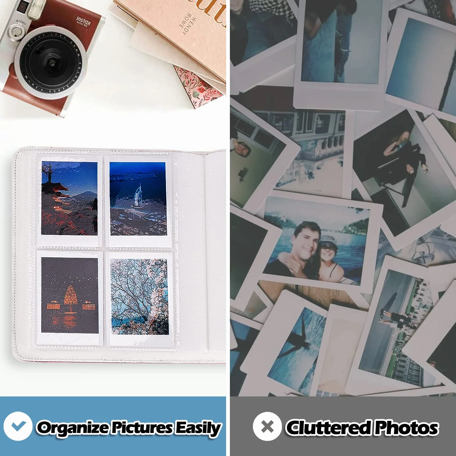 COLOCASTLE 272+1 Tasche Album Fotografico per 3 Pollici Film - compatibile con Fujifilm Instax Mini 12 11 9 8 25 70 90 40 99 SE 7+ Mini LiPlay Link2 EVO, Polaroid Snap PIC-300