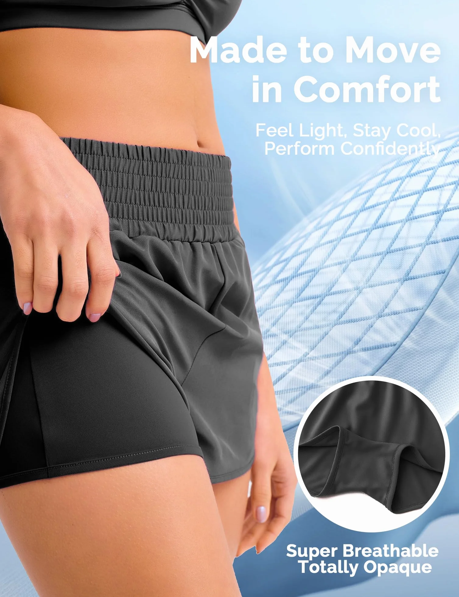 Yogaration Pantaloncini Palestra Donna, Shorts Running con Tasche Zip, Pantaloncini Donna Sportivi Leggeri Traspiranti con Fodera Interna, Vita Alta per Fitness Corsa Allenamento