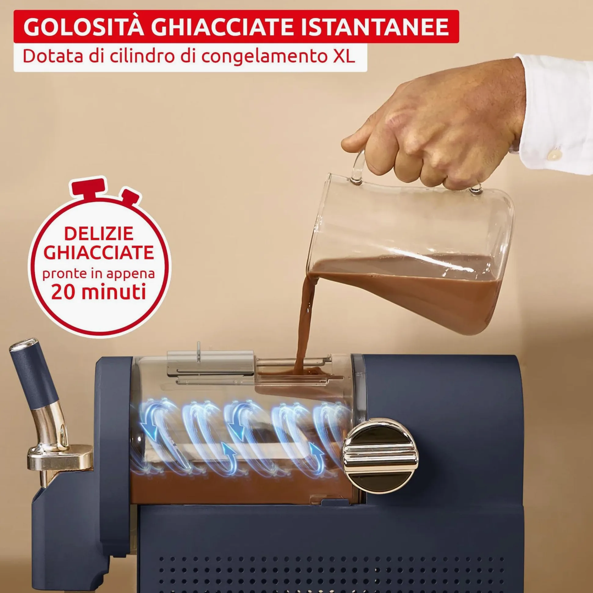 Moulinex Freezi, Gelatiera e Macchina per Bevande Ghiacciate 16-in-1, Golosità Gelate all'Istante, Facile da Usare, Capacità Ampia, MJ8024F0