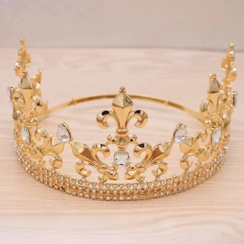 Korona Royal King Corona Metallowa Diadem Książęcy Okrągły Na Święta Ślub Bal Konkurs Urodziny Fotografia